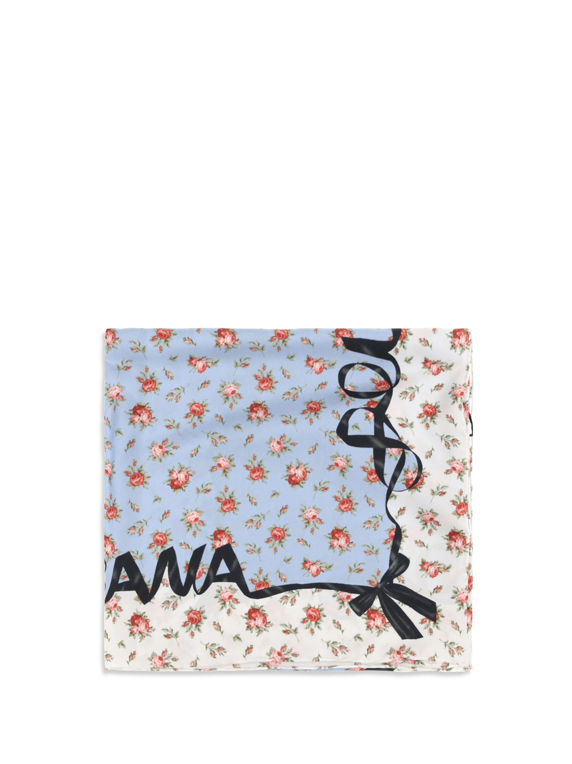 Dolce & Gabbana Silk Scarf with rose print Size ONE SIZE - 1 Thumbnail