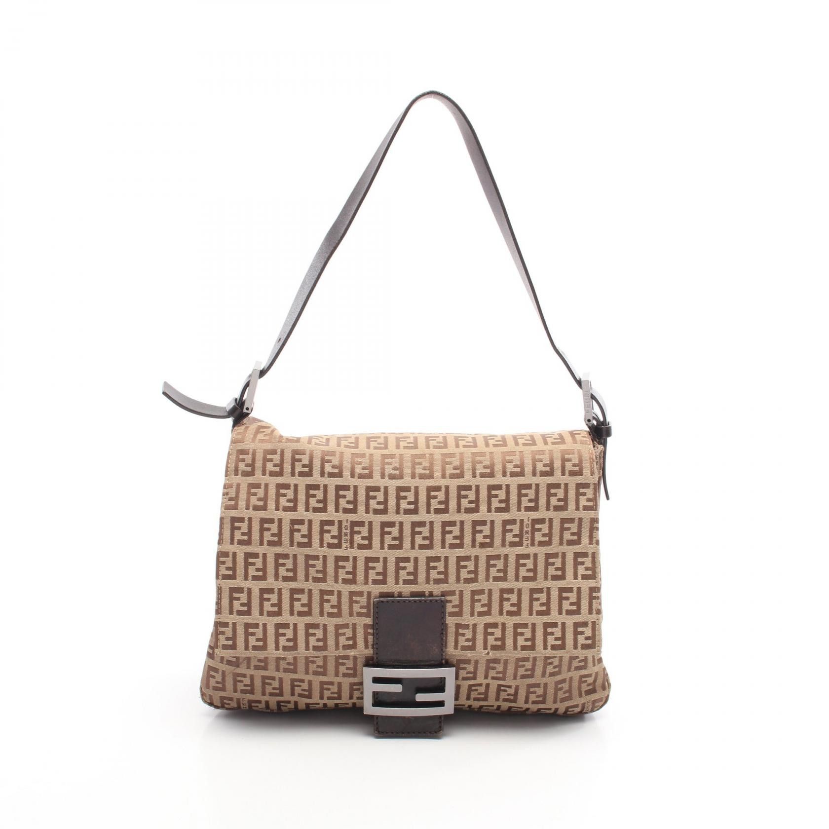 Fendi Fendi Fendi Mamma Baguette Zucchino Canvas Leather Shoulder Bag Textile Shoulder Bag 8BR001 DUTY FREE for USA Size ONE SIZE - 1 Thumbnail