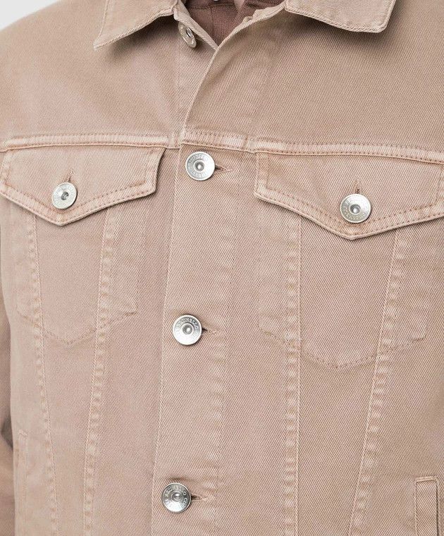 Brunello Cucinelli o1y0526 Denim Jacket in Sand Size US M / EU 48-50 / 2 - 4 Thumbnail