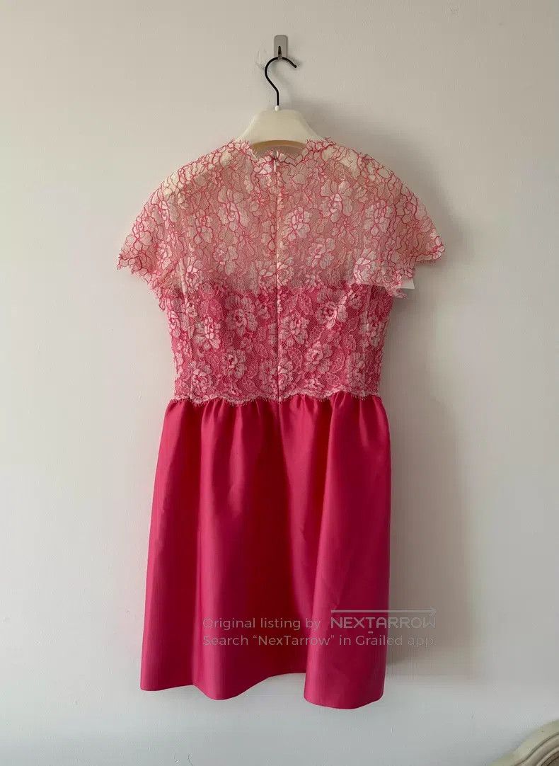 Valentino Valentino Pink lace women's dress Size L / US 10 / IT 46 - 3 Thumbnail