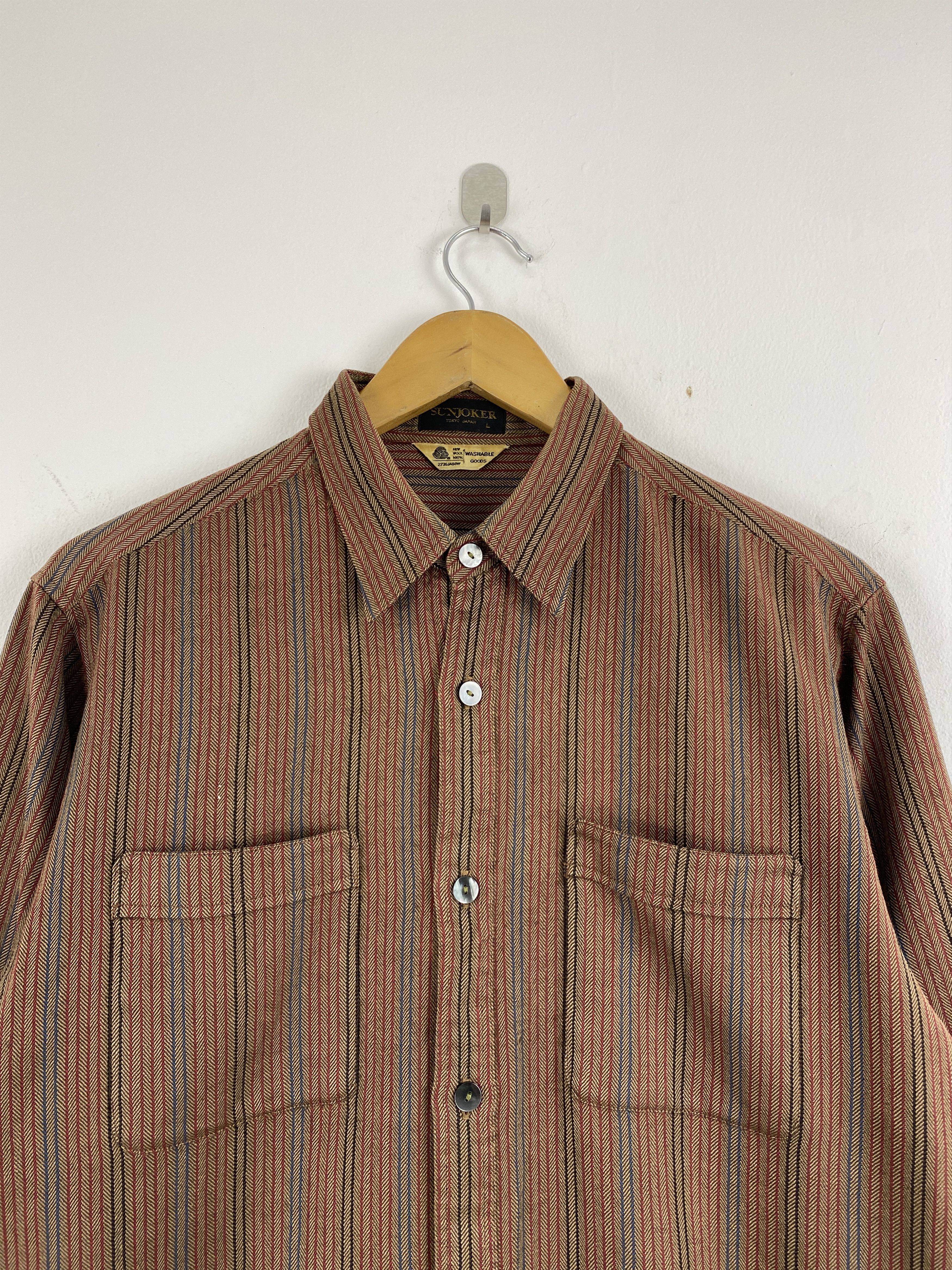 Japanese Brand Vintage Sunjoker Tokyo Japan Button Ups Striped Shirt JA0130 Size US L / EU 52-54 / 3 - 2 Thumbnail