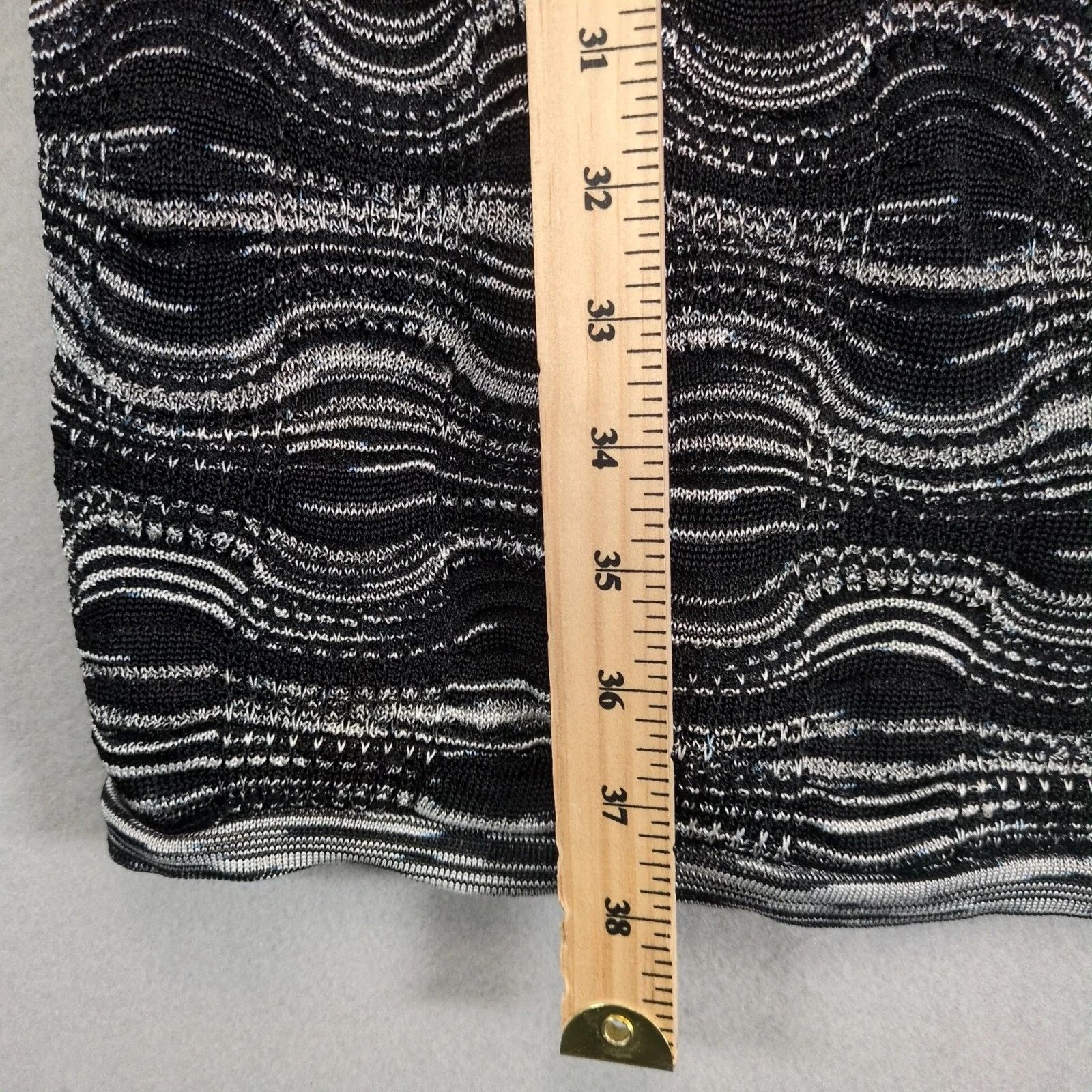 Jones New York Jones New York Black White Silver Wavy Knit Cocktail Dress M Size M / US 6-8 / IT 42-44 - 7 Thumbnail