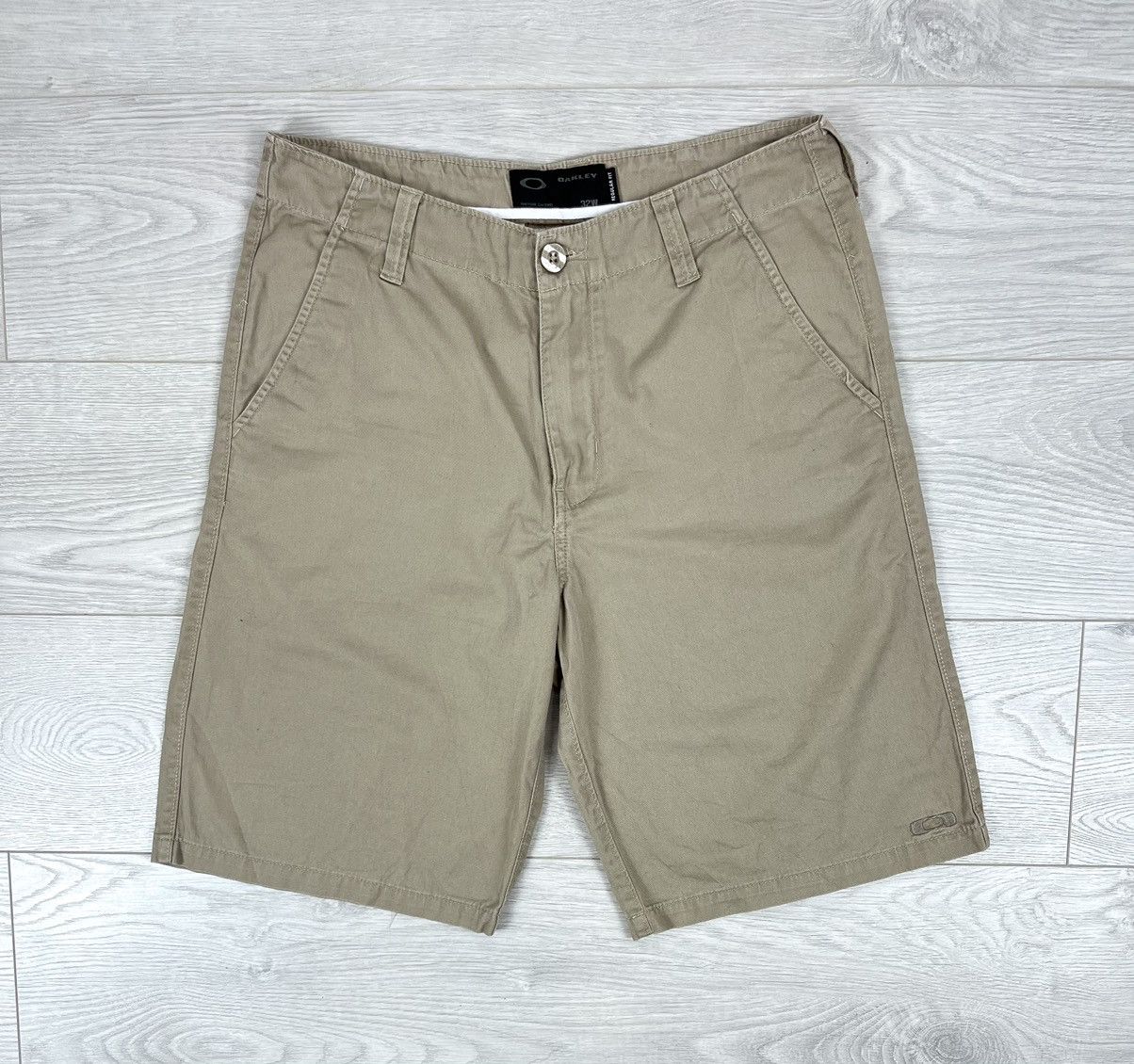 Oakley Oakley Logo Beige Cotton Shorts Size US 32 / EU 48 - 1 Thumbnail