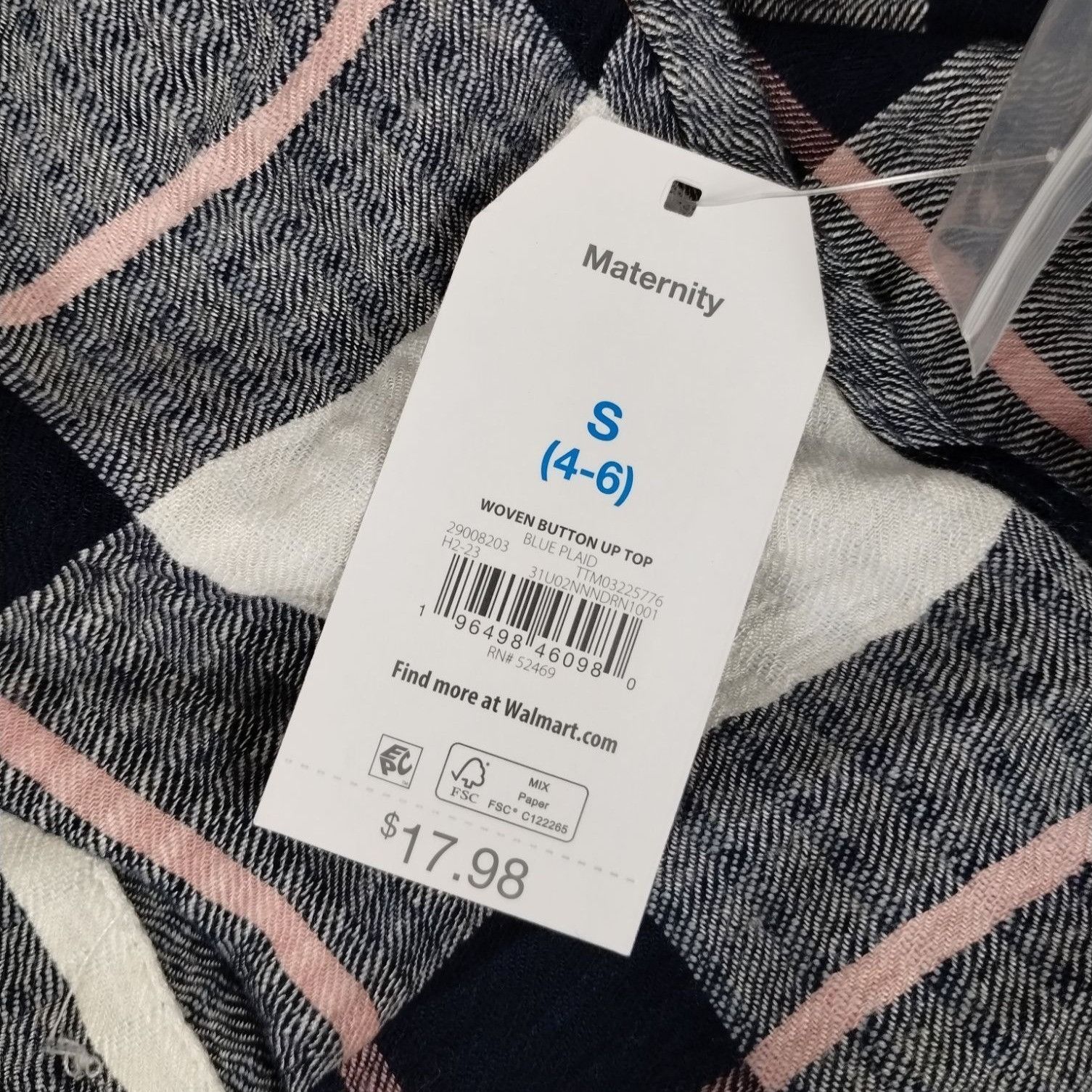Other Time and Tru Maternity Misses Small Woven Button Up Top Blu Size S / US 4 / IT 40 - 9 Thumbnail