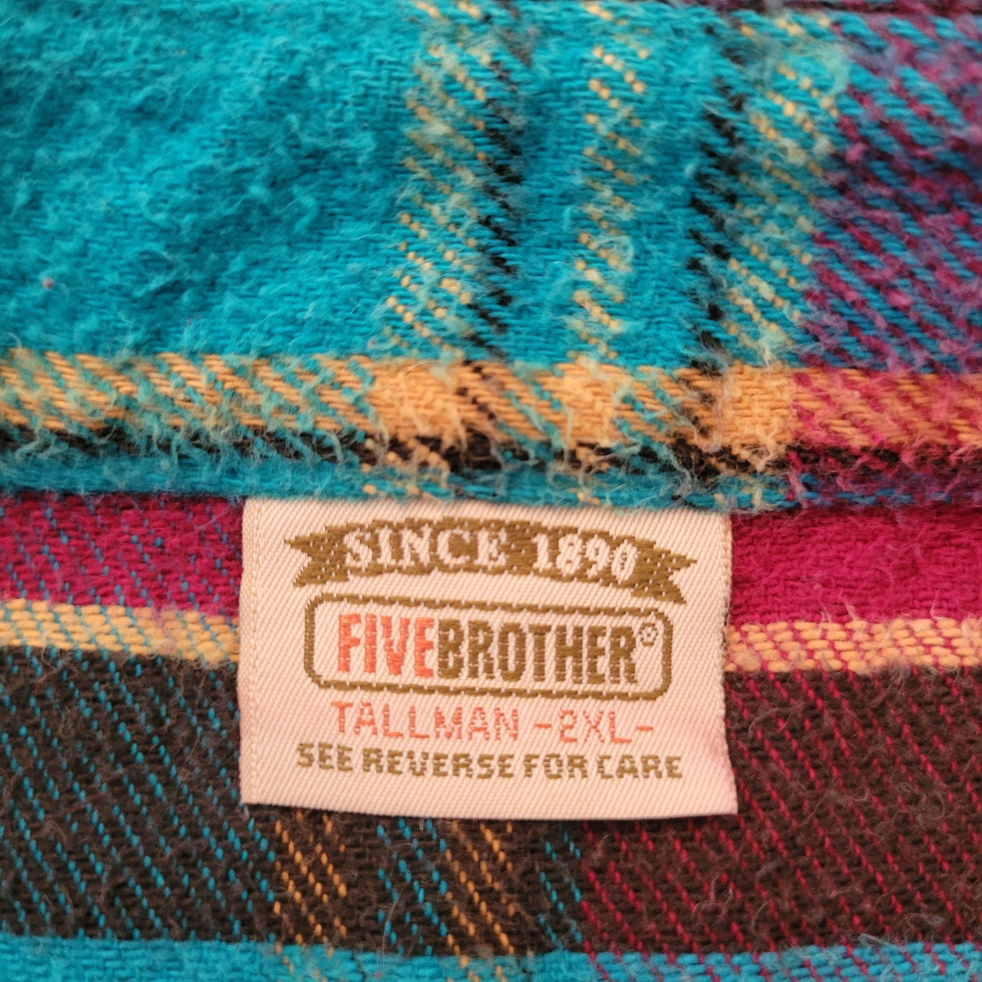 FiveBrother Vintage Five Brother Tallman 2XL Blue Plaid Flannel Shirt US Size US XXL / EU 58 / 5 - 3 Thumbnail