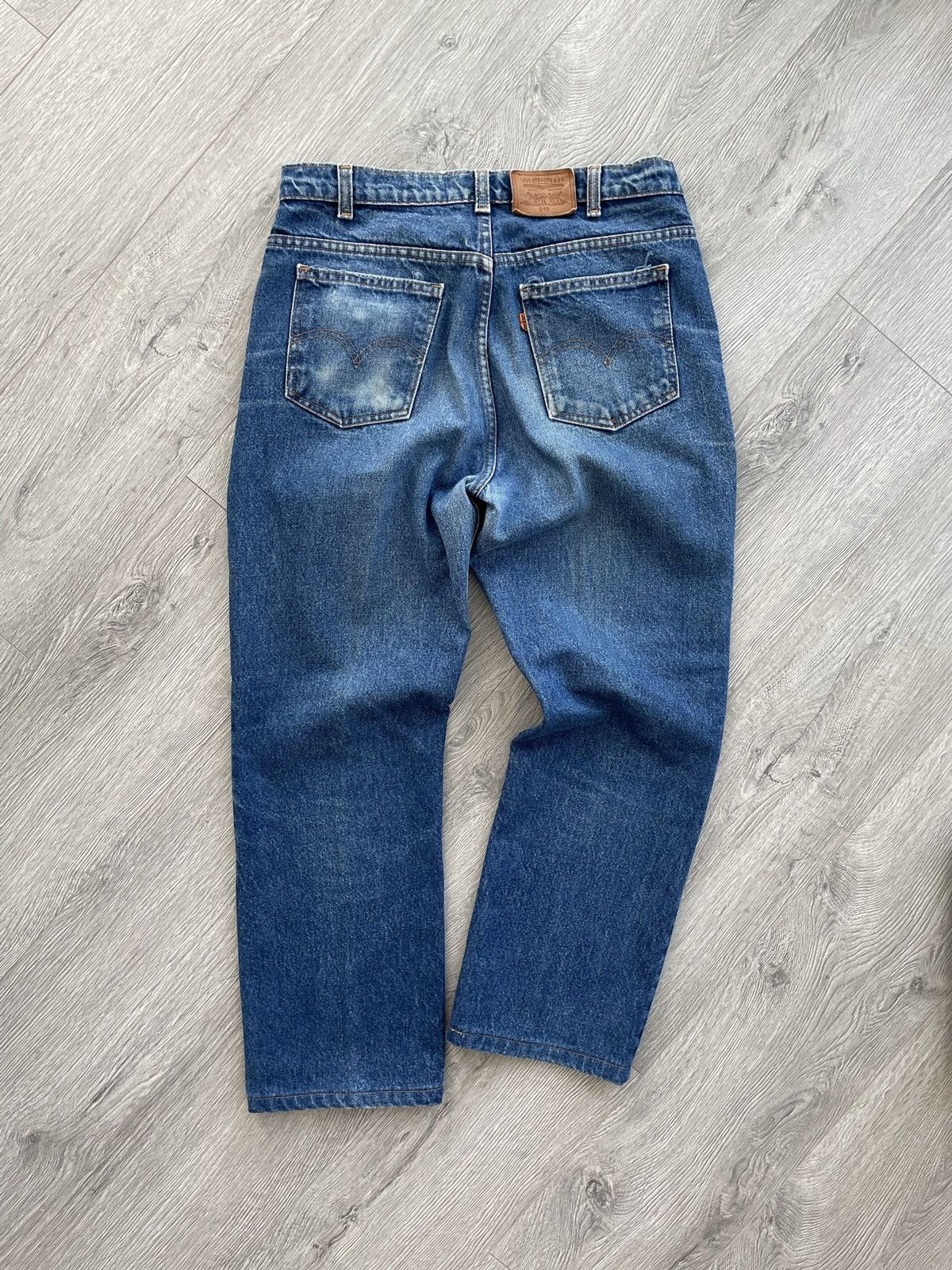 Levi's × Levi's Vintage Clothing × Vintage 🍊 Vintage 80s Levis 619 Orange Tab Light Wash Jeans Straight Size US 32 / EU 48 - 3 Thumbnail