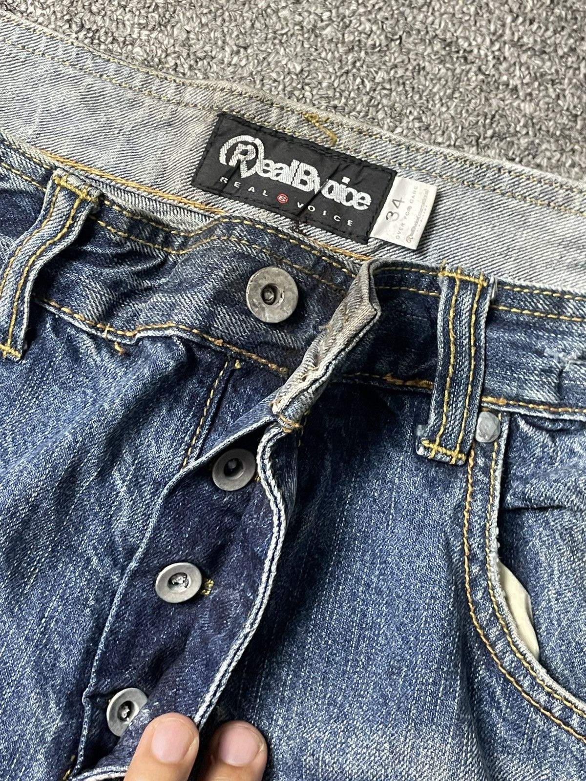 Japanese Brand × Vintage REAL B.VOICE Japanese Brand Spell Out Jeans (84) Size US 35 - 11 Thumbnail
