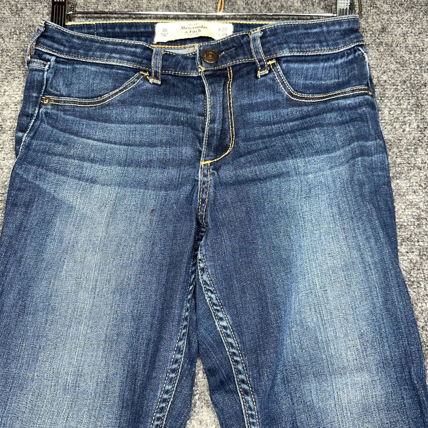 Abercrombie & Fitch Abercrombie & Fitch Jeans Womens 4 The A&F Jegging Cotton Stretch Pockets Denim Blue 5-Pocket Design Regular Rise Low Inseam 30 Mens Womens Girls Size 27" / US 4 / IT 40 - 3 Thumbnail
