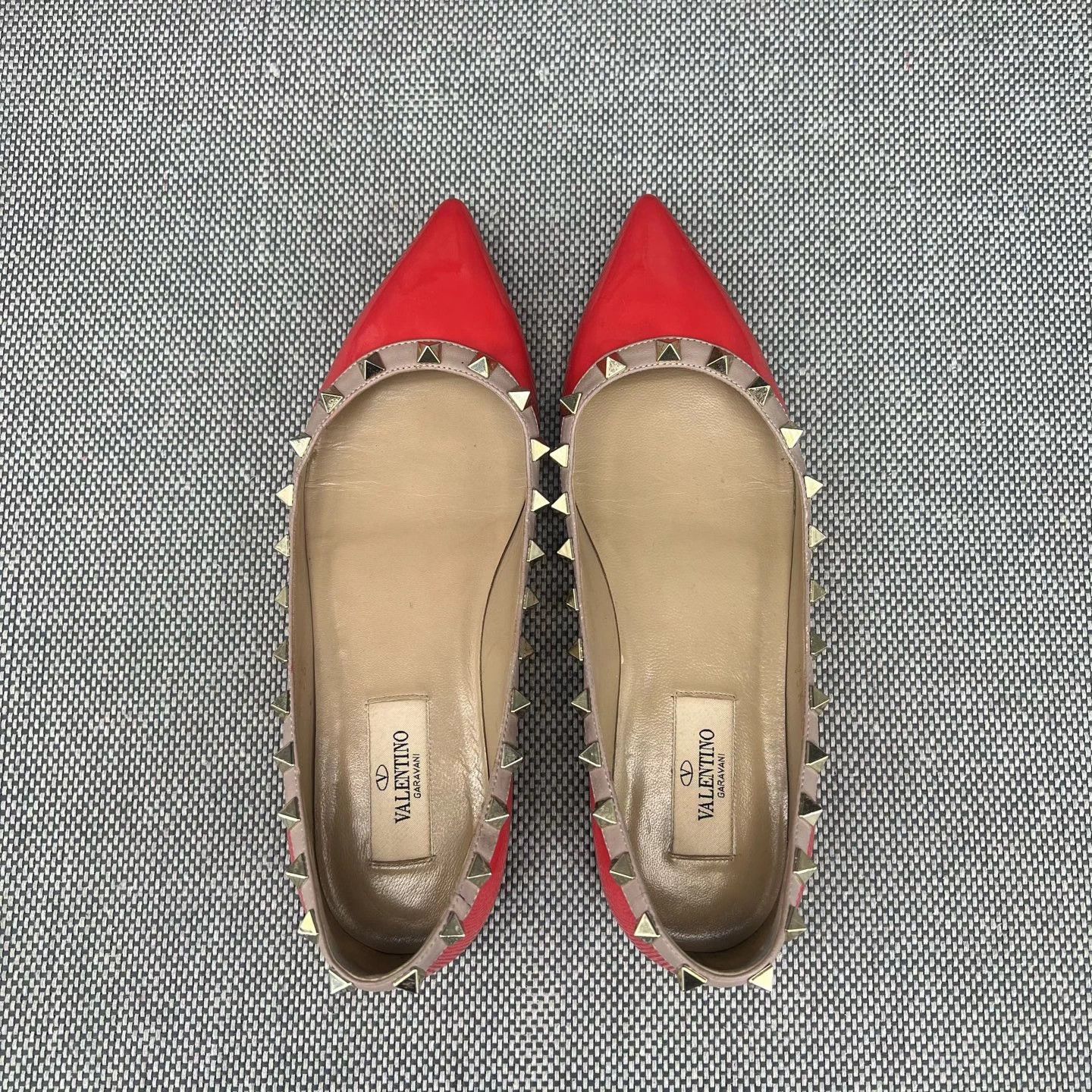 Valentino Valentino Orange Patent Leather Rockstud Flats - Size 36 Size US 5 / IT 35 - 6 Thumbnail