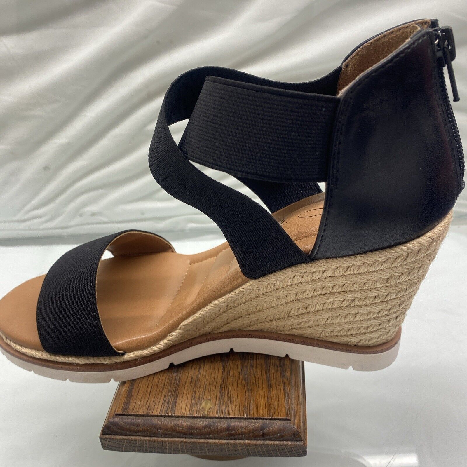 Joie Joie Women Ginger Slingbacks Espadrille Wedges Black Size 8M Size US 8 / IT 38 - 3 Thumbnail