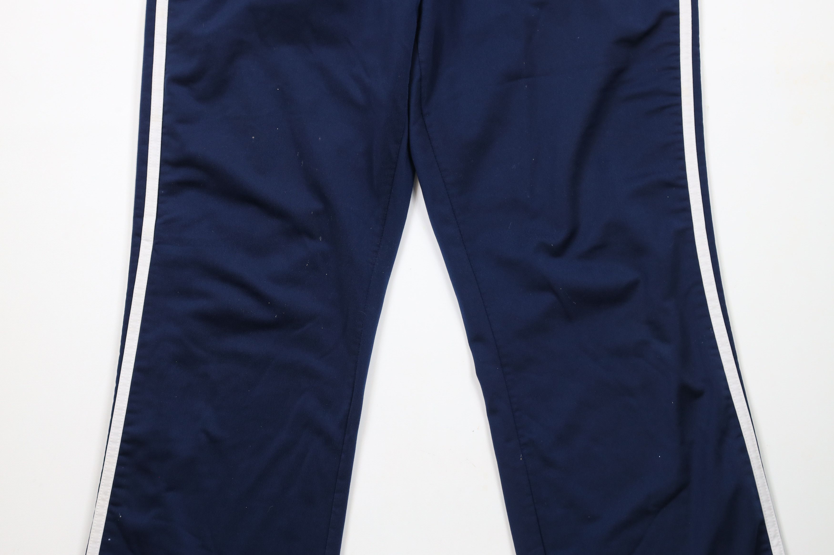 Adidas × Vintage Vintage Y2K Adidas Spell Out Striped Wide Leg Pants Blue Size 30" / US 8 / IT 44 - 3 Thumbnail