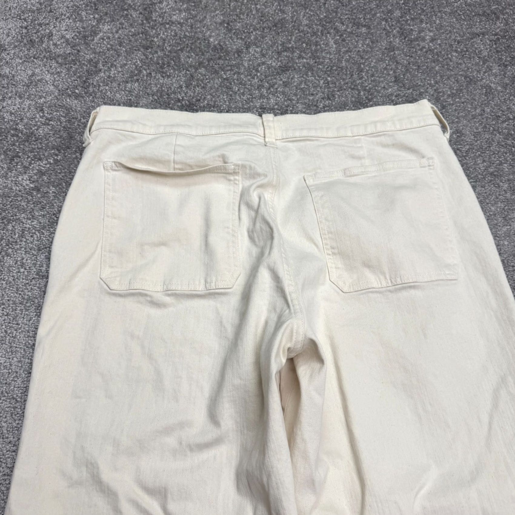 J.Crew VINTAGE J.CREW Wide-Leg Denim Jeans Women 32 Cream High Rise Cotton Stretch Casual 26x29 Size 24" / US 00 / IT 34 - 3 Thumbnail