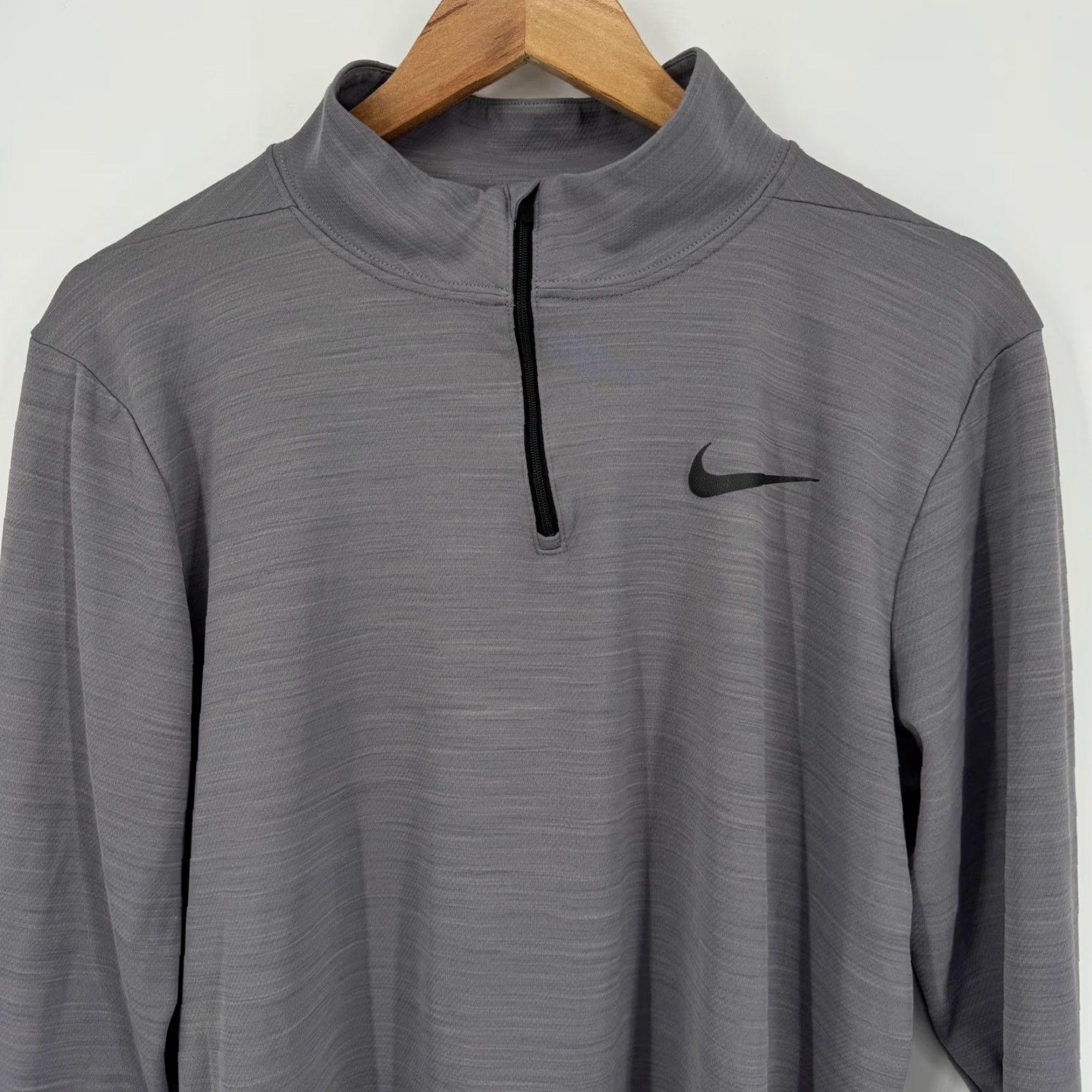 Nike Nike Dri-FIT Long Sleeve 1/4 Zip Pullover Athletic Top Women's Medium Gray Size M / US 6-8 / IT 42-44 - 2 Thumbnail