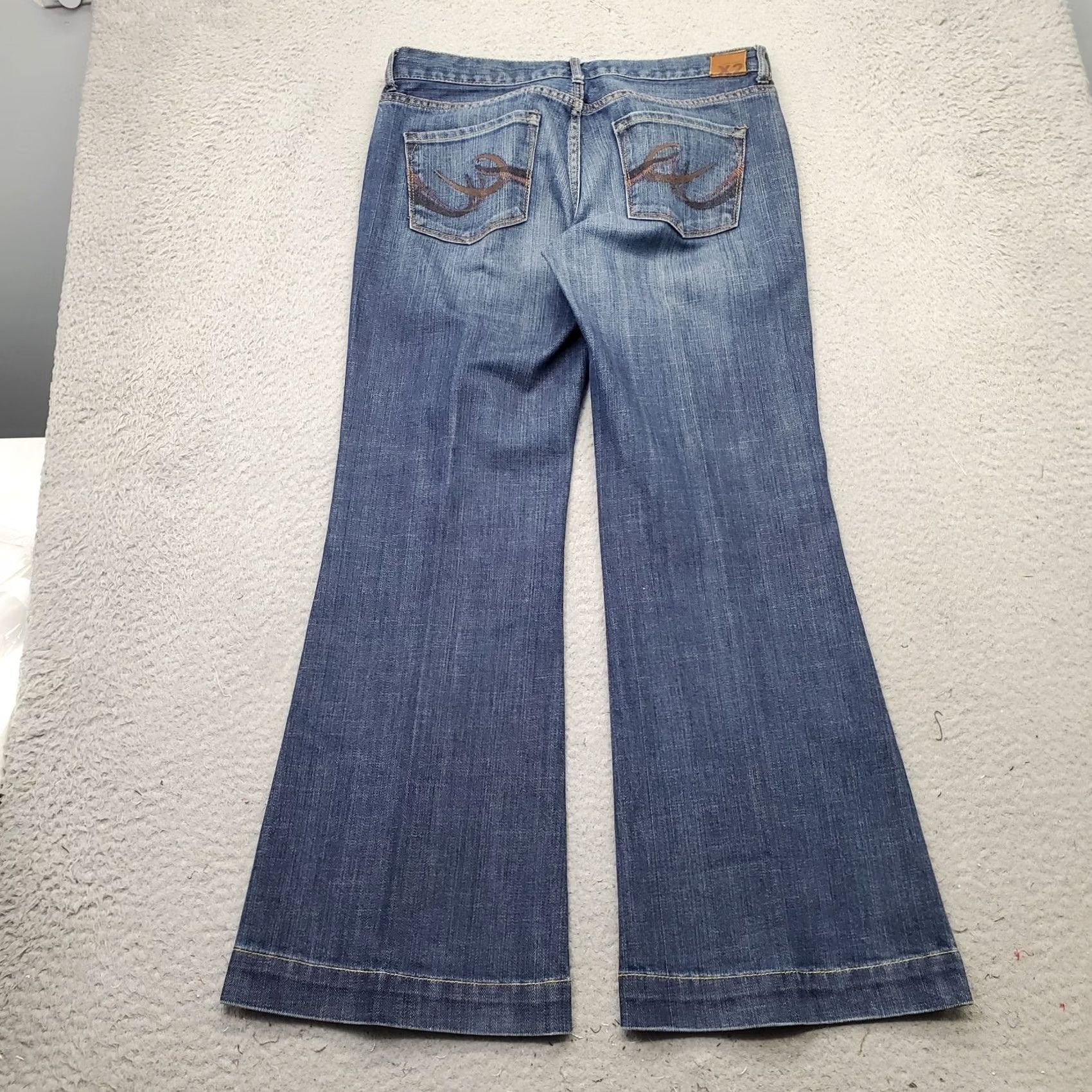 Denime X2 Womens Size 8 Bootcut Jeans Blue Denim Stretch Full Length Size 30" / US 8 / IT 44 - 2 Thumbnail