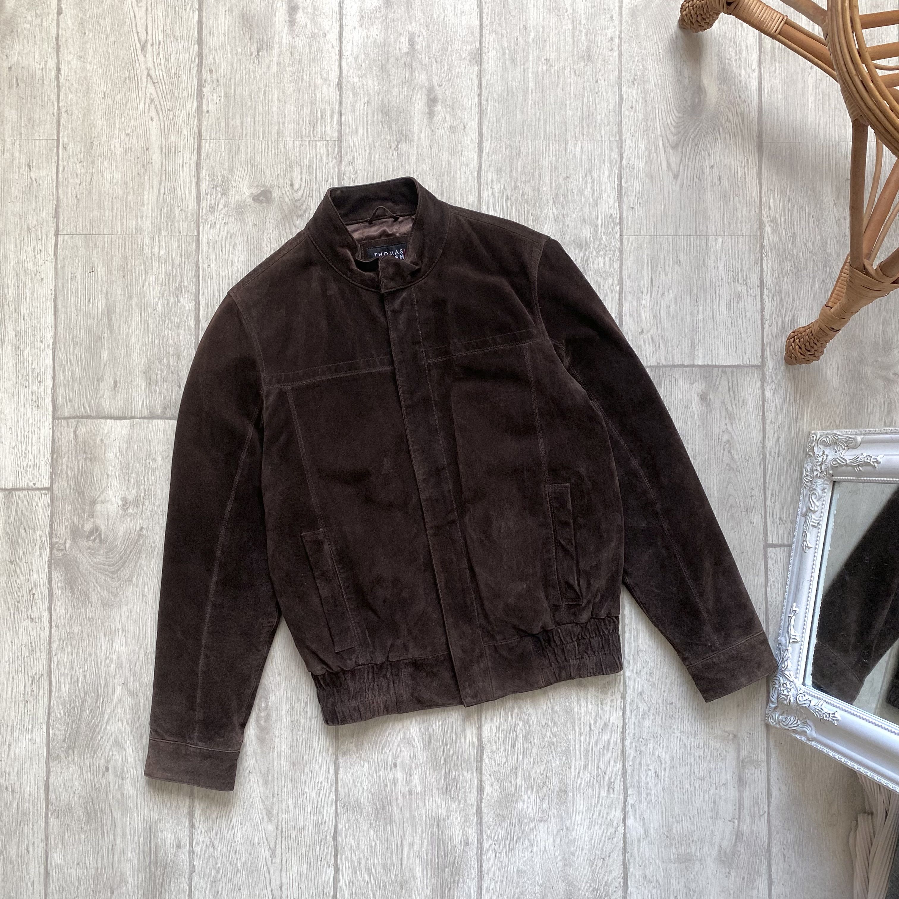 Genuine Leather Thomas Vintage Bomber Leather Suede Jacket Brown Y2K Size US S / EU 44-46 / 1 - 2 Thumbnail