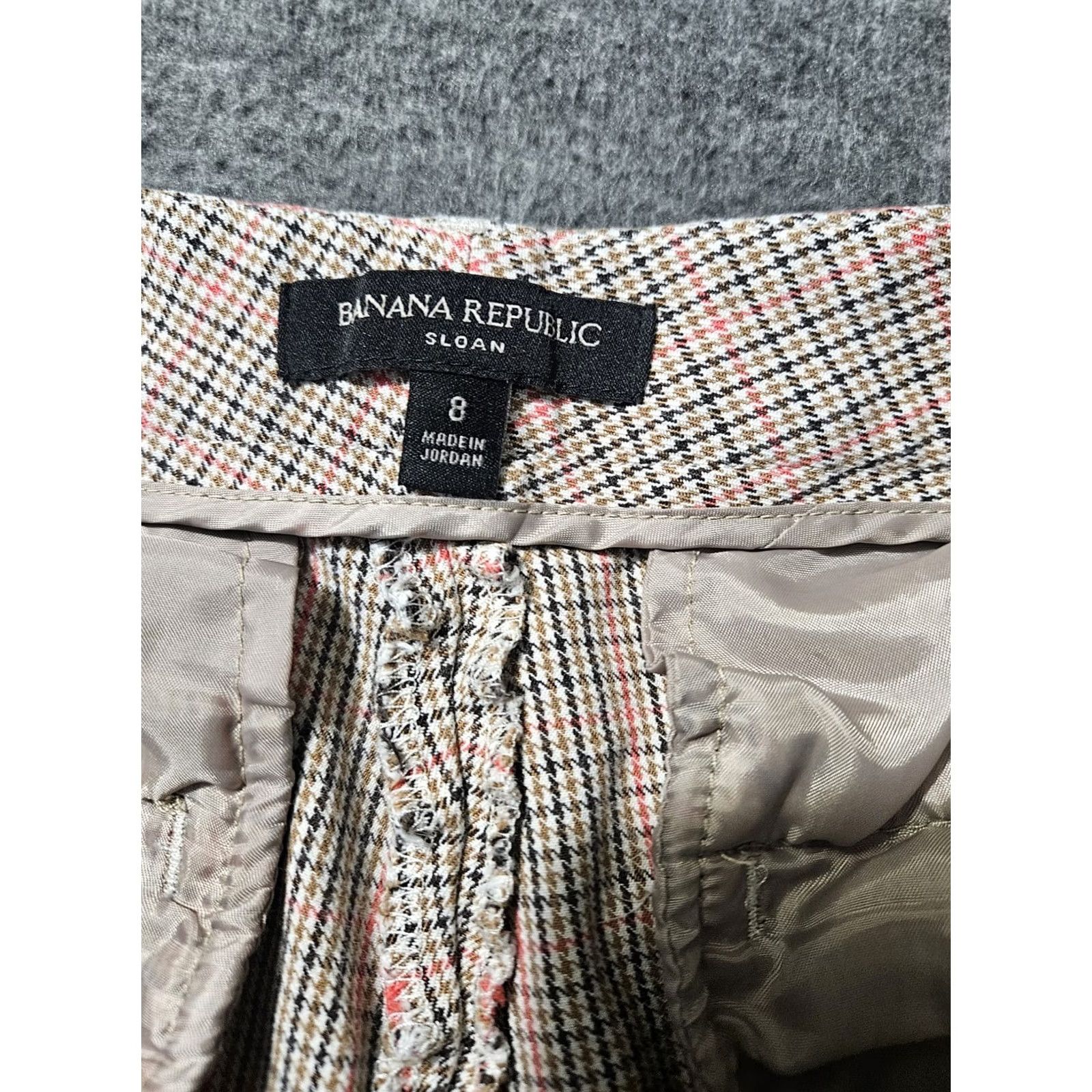 Banana Republic VINTAGE Banana Republic Sloan Pants 8 Mid Rise Gingham Check Stretch Workwear Casual Womens Size 30" / US 8 / IT 44 - 2 Thumbnail