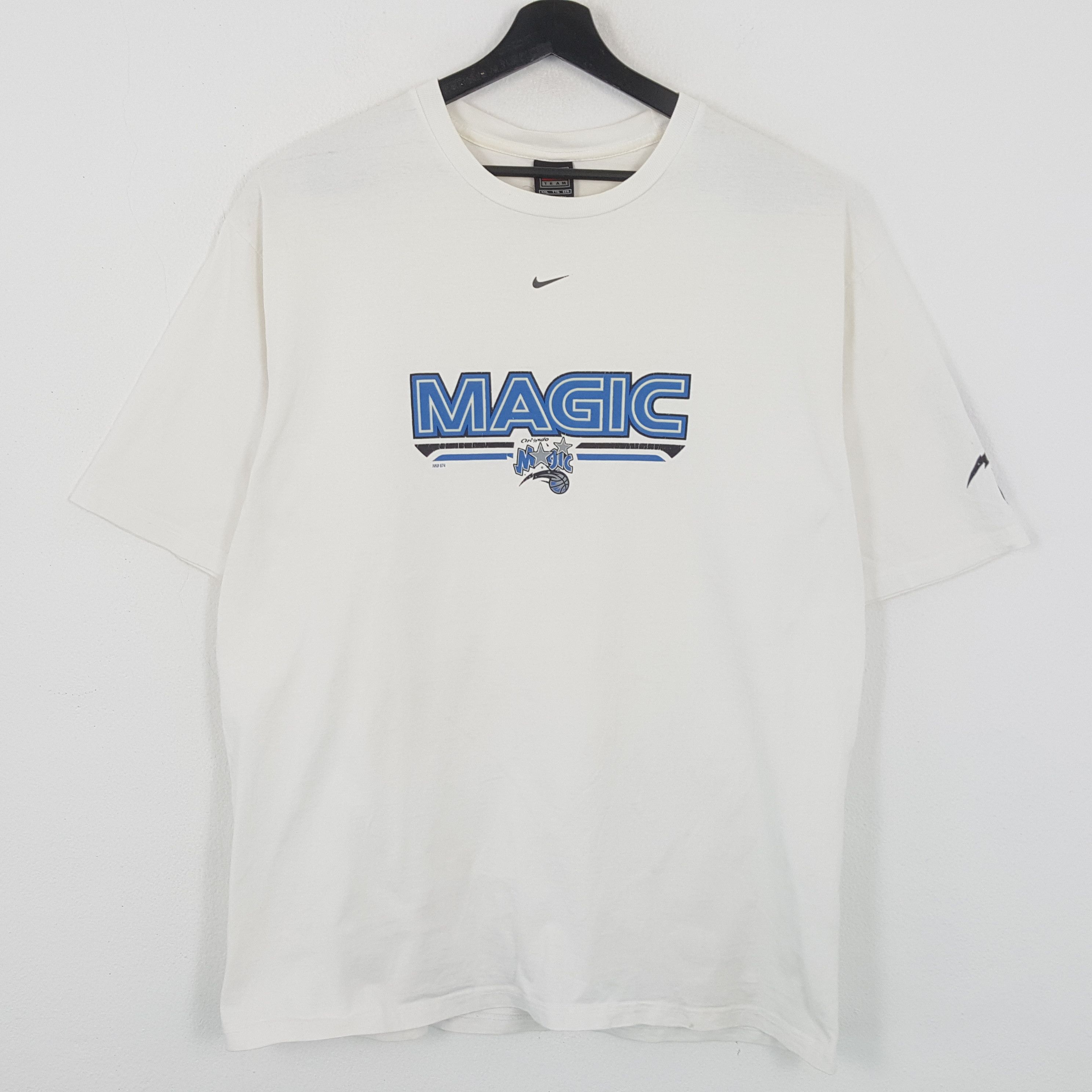 NBA × Nike × Vintage NIKE MAGIC ORLANDO Basketball NBA Center Logo Design Tshirt Size US XXL / EU 58 / 5 - 1 Thumbnail