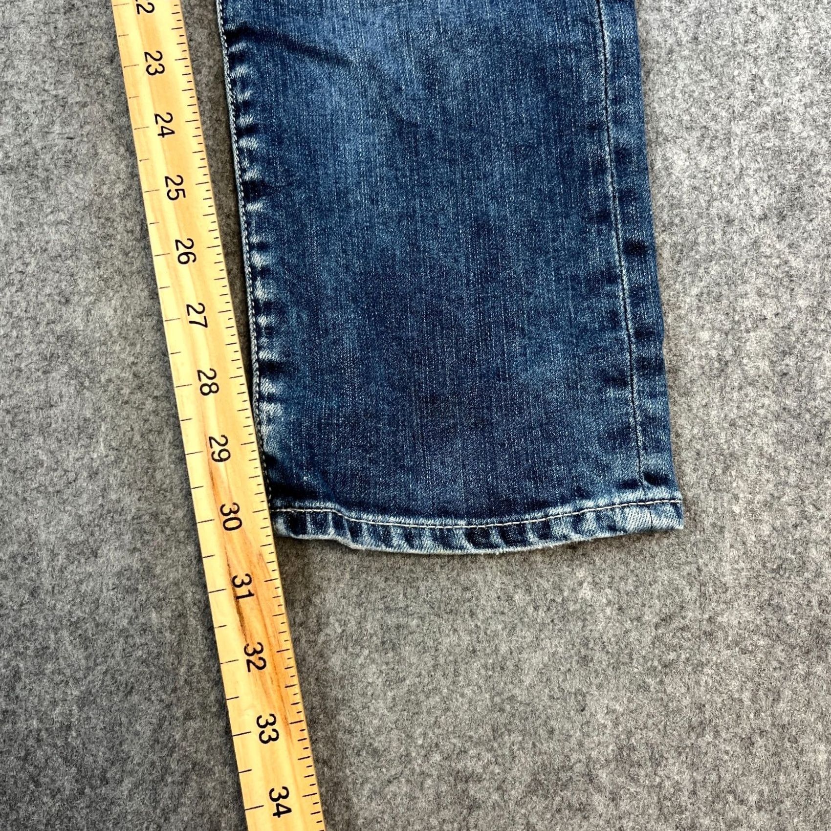 Vintage Armani Jeans Jeans Slim Low Crotch 30 34 Stretch Hair On Hide Whisker Antifit J16 Mens Blue Denim Slimming Pockets 5-Pocket 30 in Inside Leg 34 in Size US 30 / EU 46 - 4 Thumbnail
