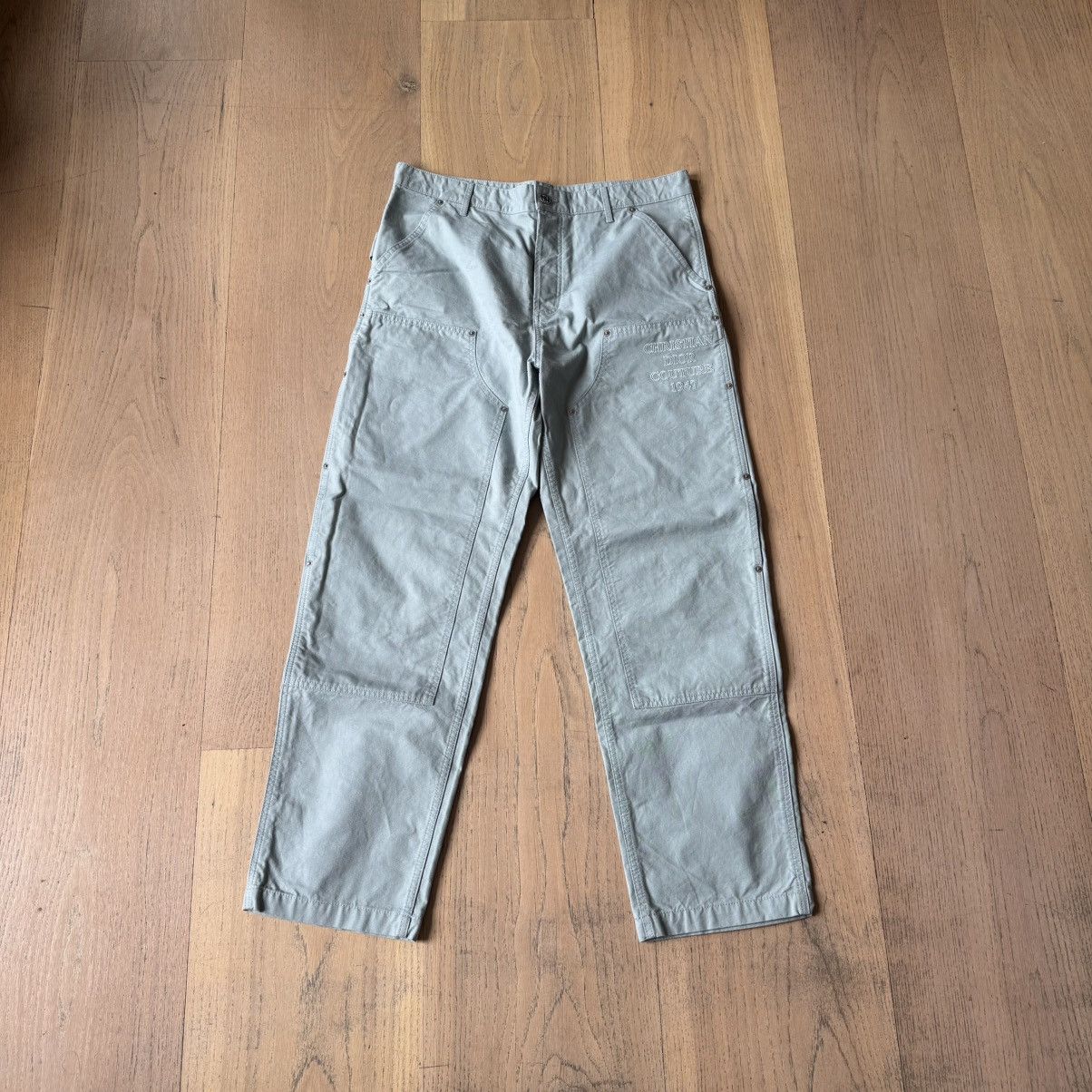 Dior Dior - Logo Embroidered Carpenter Cargo Pants - Mint / Grey Size US 35 - 1 Thumbnail