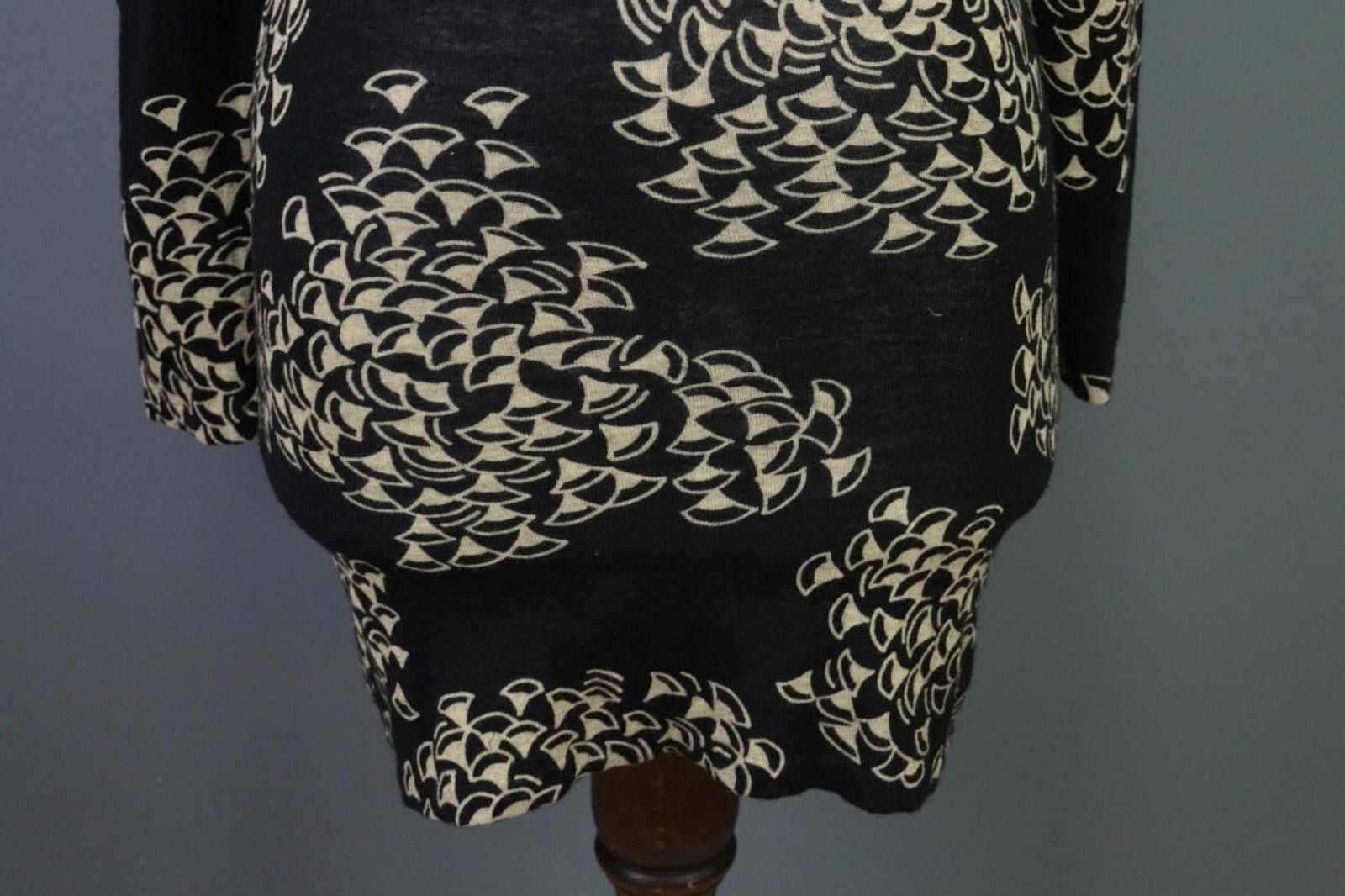 Marimekko Marimekko Black Printed Wool A-Line Shirt Dress Size XS Size XS / US 0-2 / IT 36-38 - 4 Thumbnail