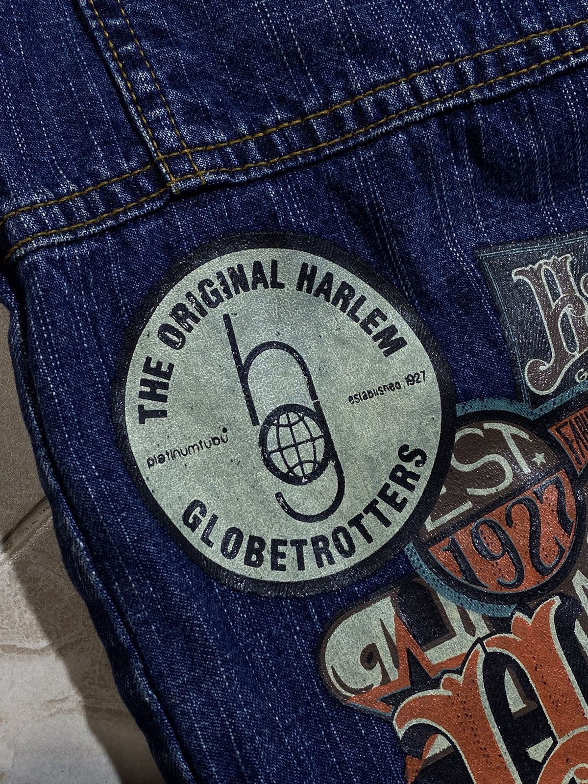 Fubu Crazy Y2K Platinum Fubu Jnco Style Globetrotters 34x34 Jeans Size US 34 / EU 50 - 15 Thumbnail