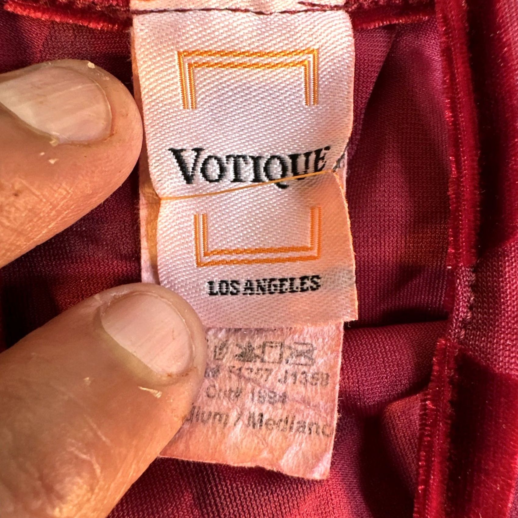 Velvet VINTAGE Red Velvet Jumpsuit Women S Velvet Geometric Wide-Leg LA Jumpsuit Womens XS? Size 28" / US 6 / IT 42 - 3 Thumbnail