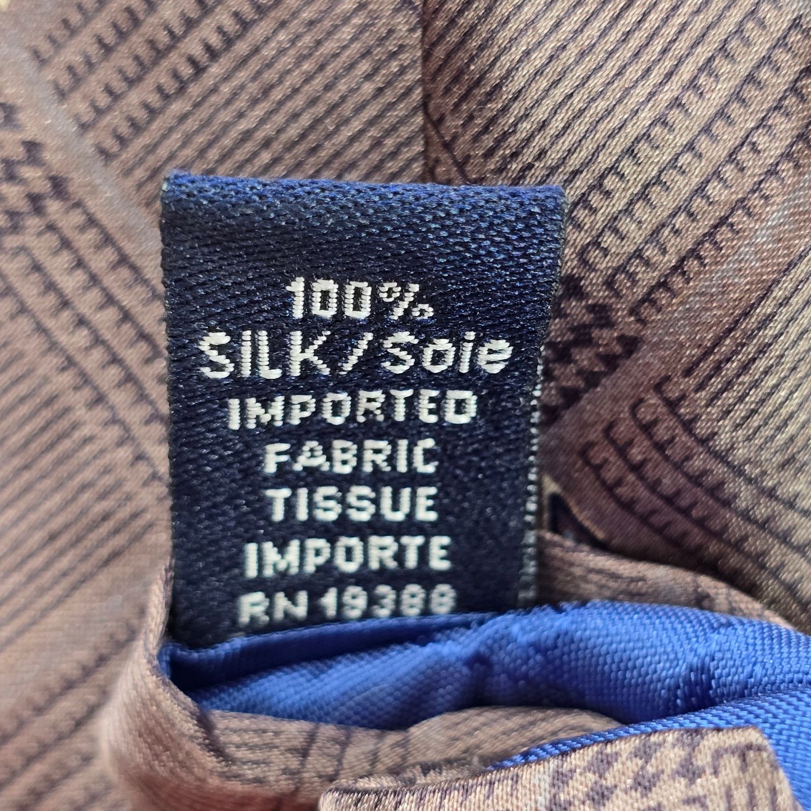 Nautica Nautica Brown Purple Blue Plaid Diamond 100% Silk Neck Tie Size 30 - 5 Thumbnail