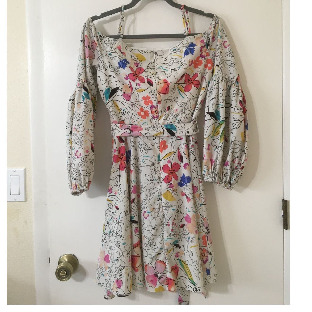 Other Clover and Sloane Medium Floral Dress Off Shoulder Spaghetti Size M / US 6-8 / IT 42-44 - 3 Thumbnail