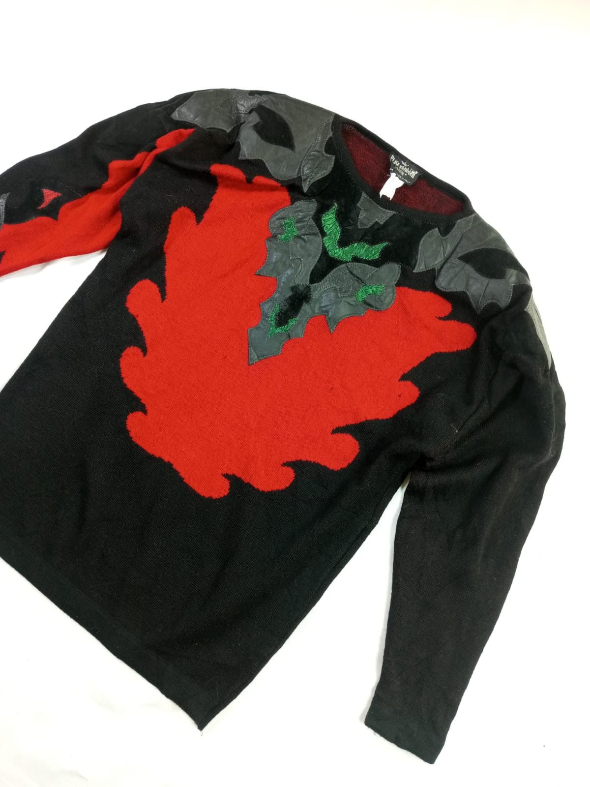 Japanese Brand Crazy Vintage Place Vendome leather Knit Crewneck Sweater Size M / US 6-8 / IT 42-44 - 17 Thumbnail