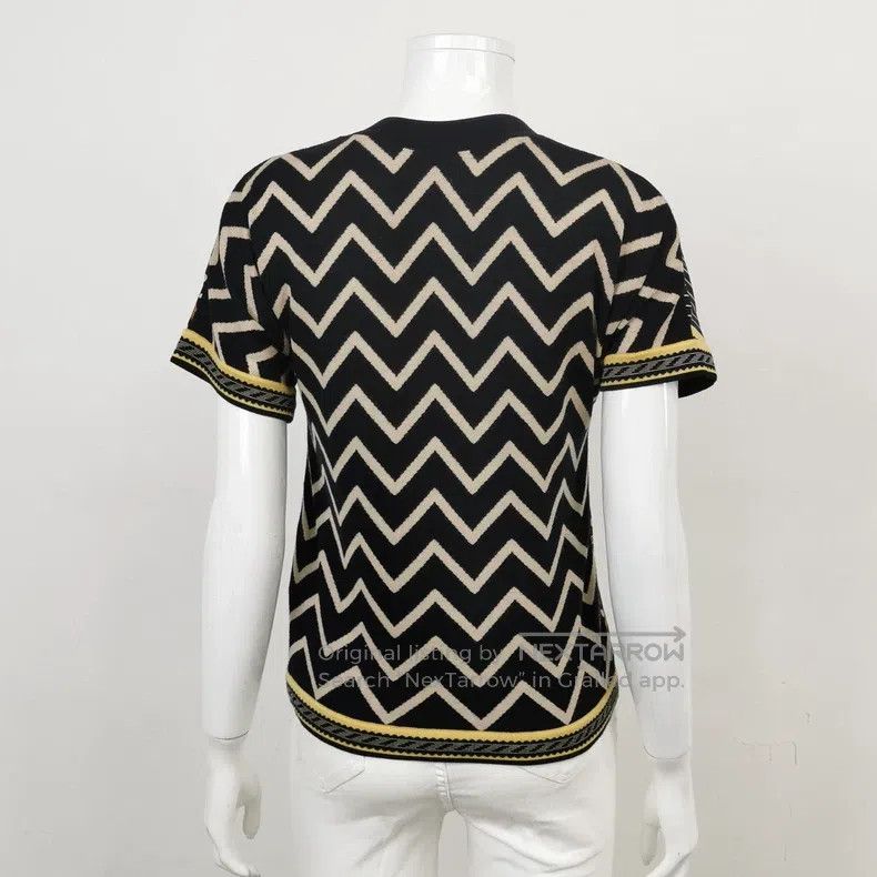 Hermes Hermes Multicolor silk print round neck short sleeve knitt Size XXS / US 00 / IT 34 - 2 Thumbnail