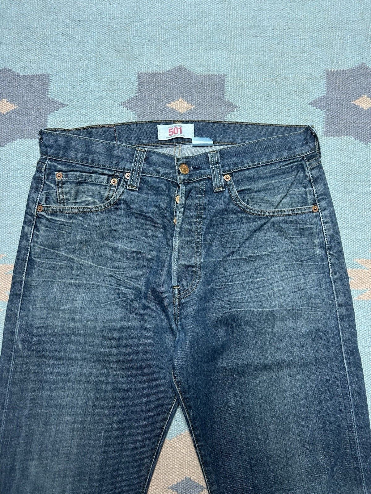Vintage Vtg Levi’s 501 xx jeans straight button fly dark faded 32x32 Size US 32 / EU 48 - 7 Thumbnail