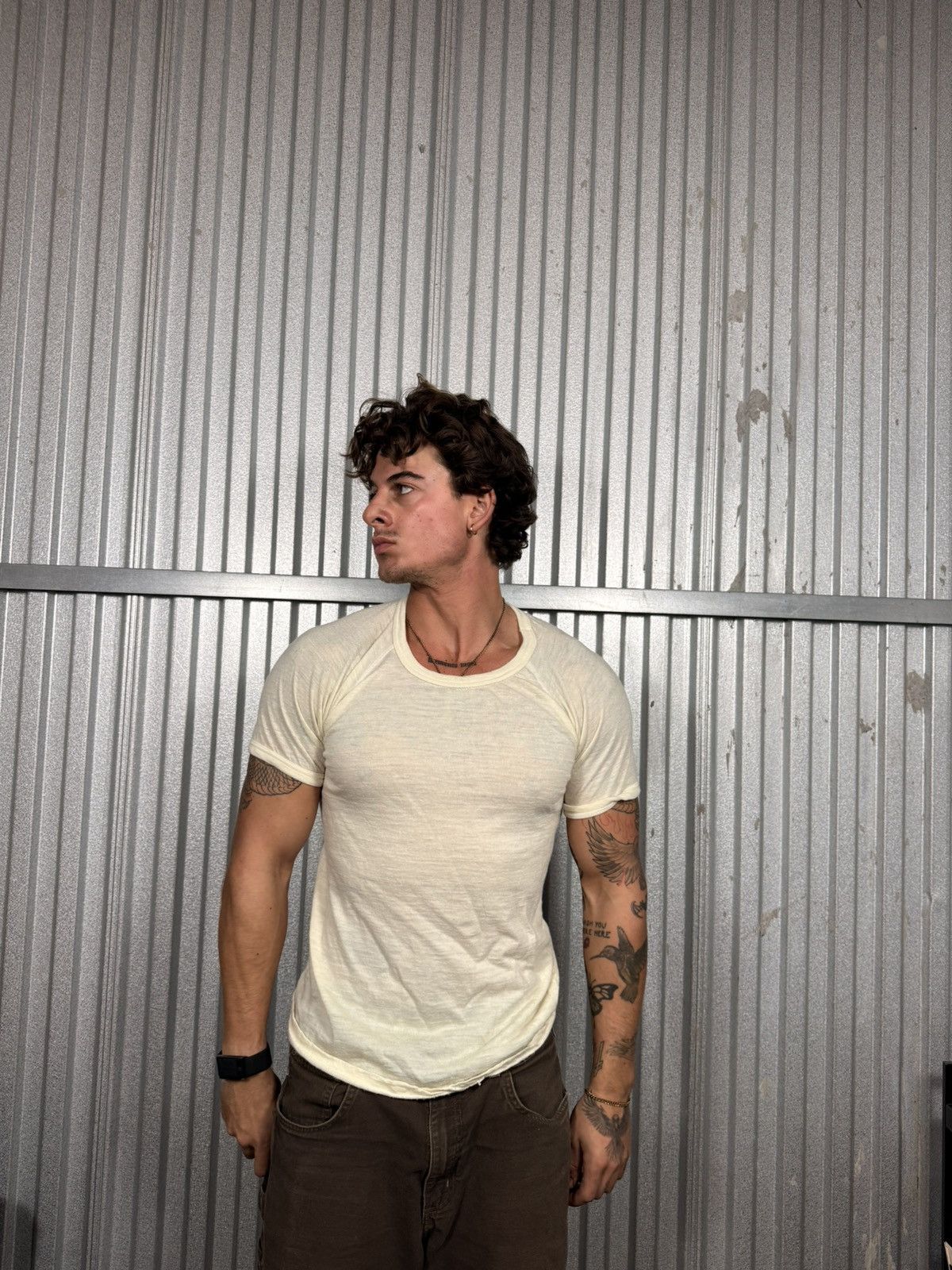 Vintage Single Stitch Blank Baby Compression Tight Tee