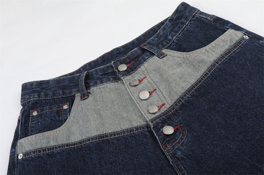 Japanese Brand Men's Loose Straight-Leg Paneled Denim Shorts Size US 32 / EU 48 - 3 Thumbnail