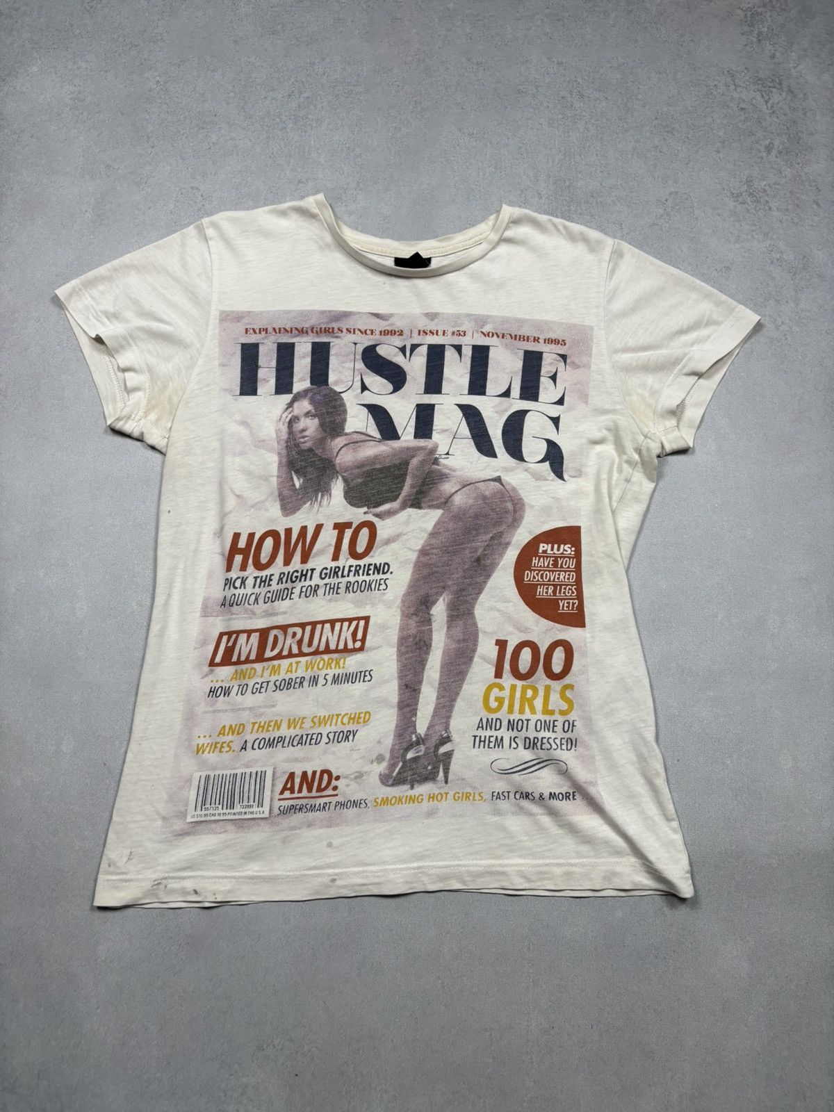 Vintage Hustler Porno Magazine Sexy Girl Fishbone T Shirt