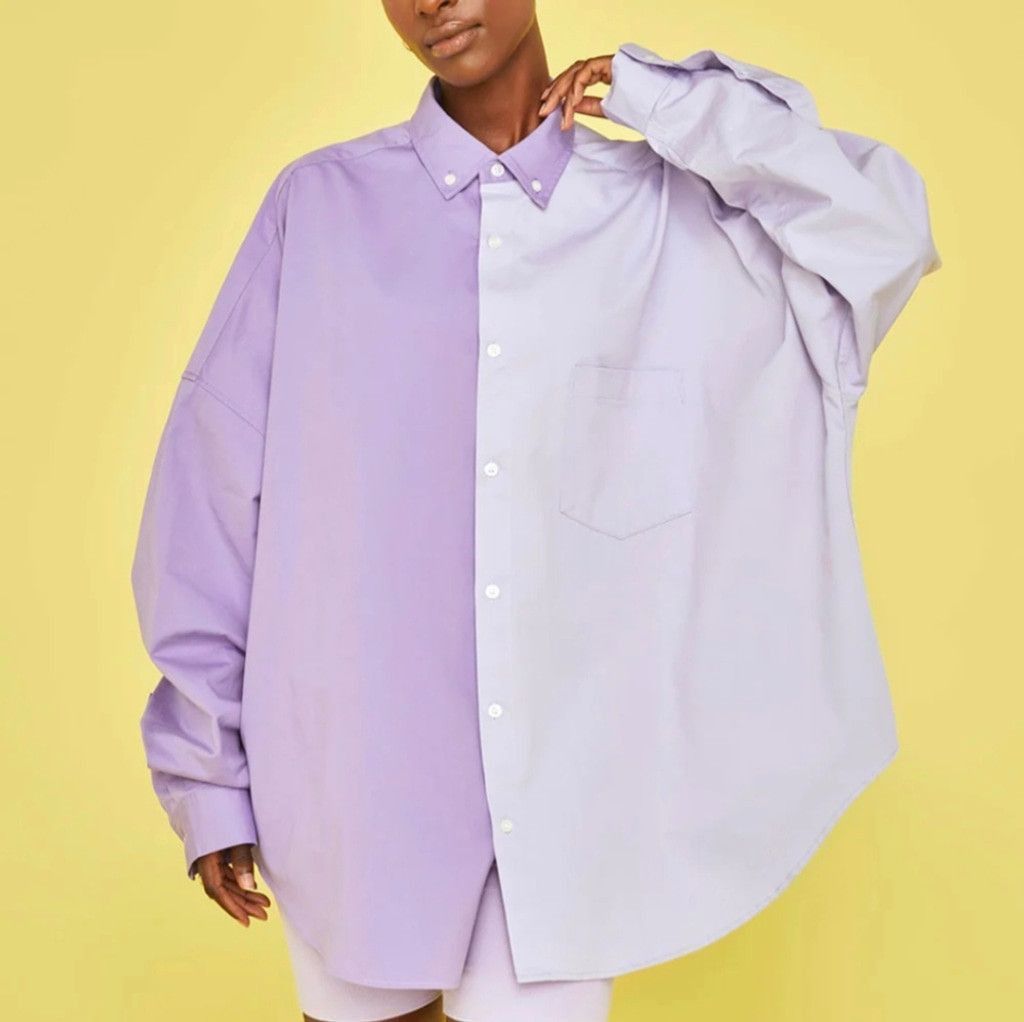 Other Blanca By Carbon38 Harry Shirt Oversized Color Block Sz M/L Size L / US 10 / IT 46 - 1 Thumbnail