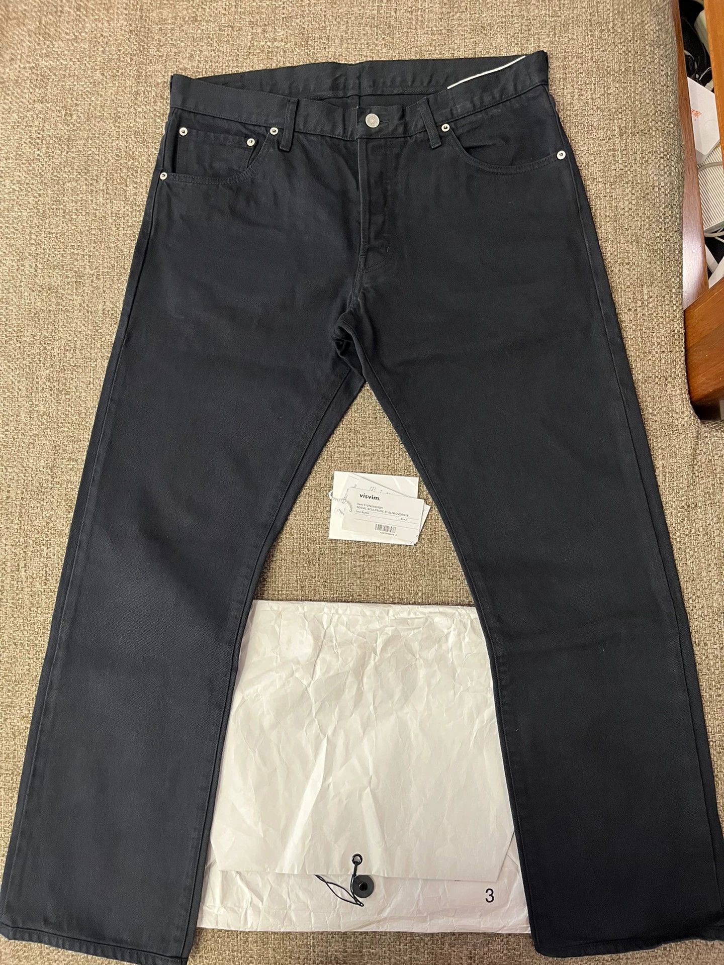 Visvim Visvim 21aw SPOT limited Social Sculpture 01SLIM OverDye readymade garments heavy dyed black cattle Size US 34 / EU 50 - 1 Thumbnail