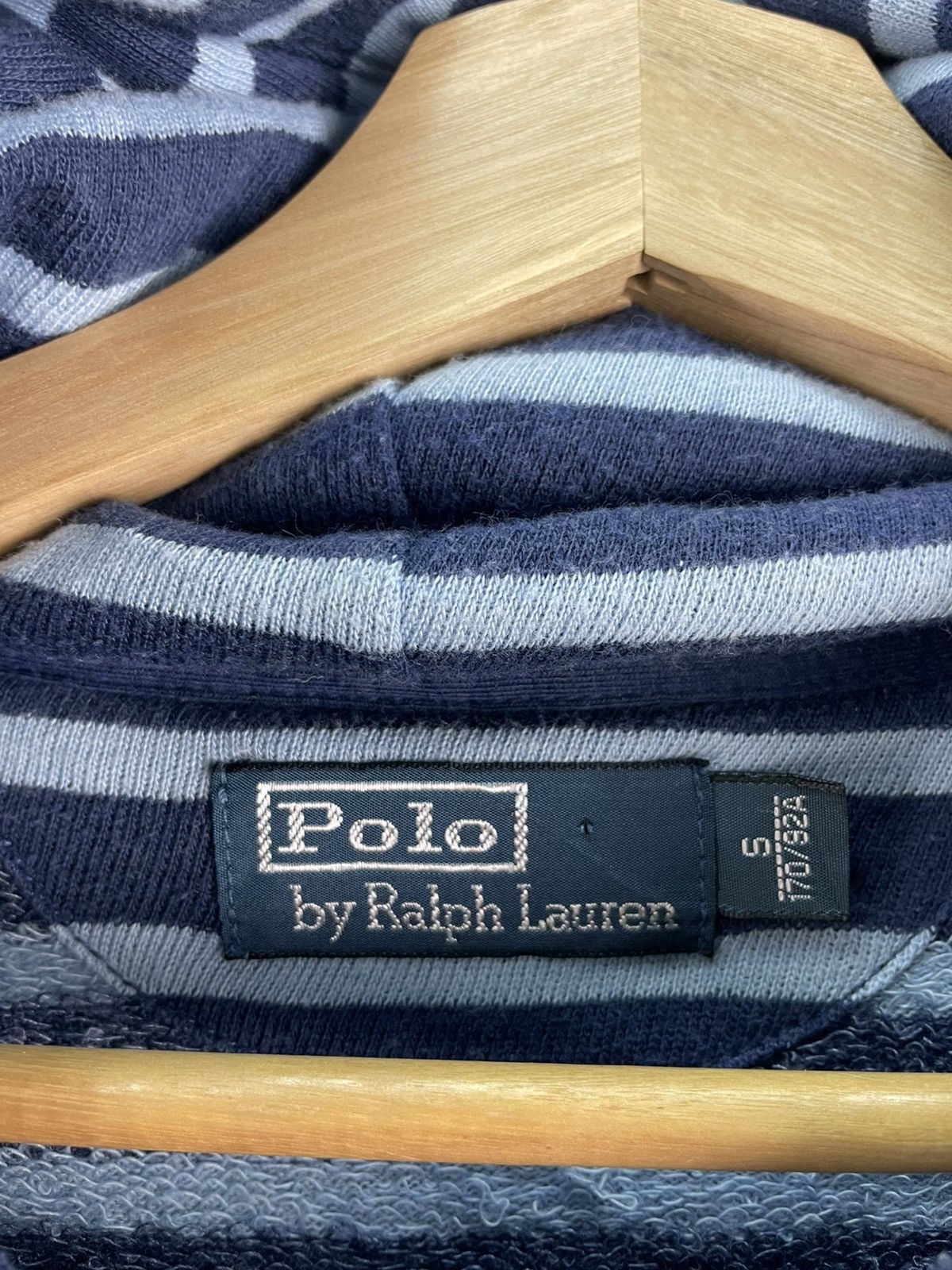 Polo Ralph Lauren Vintage Polo Ralph Lauren Pullover Hoodie Striped Blue Size US S / EU 44-46 / 1 - 3 Thumbnail