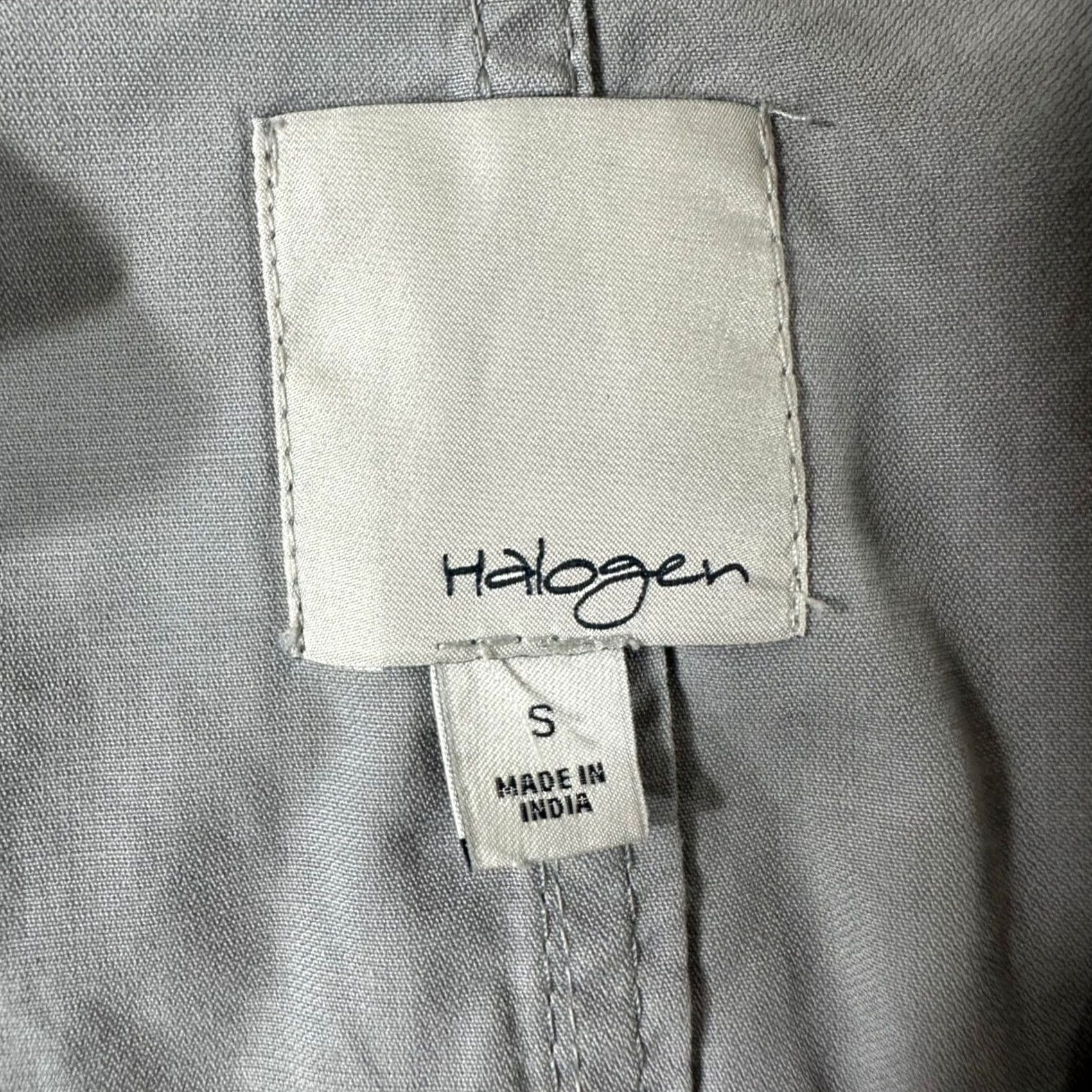 Vintage Halogen Womens Gray Cotton Asymmetric Zip Moto Jacket Smocked Hem Size S Size S / US 4 / IT 40 - 2 Thumbnail