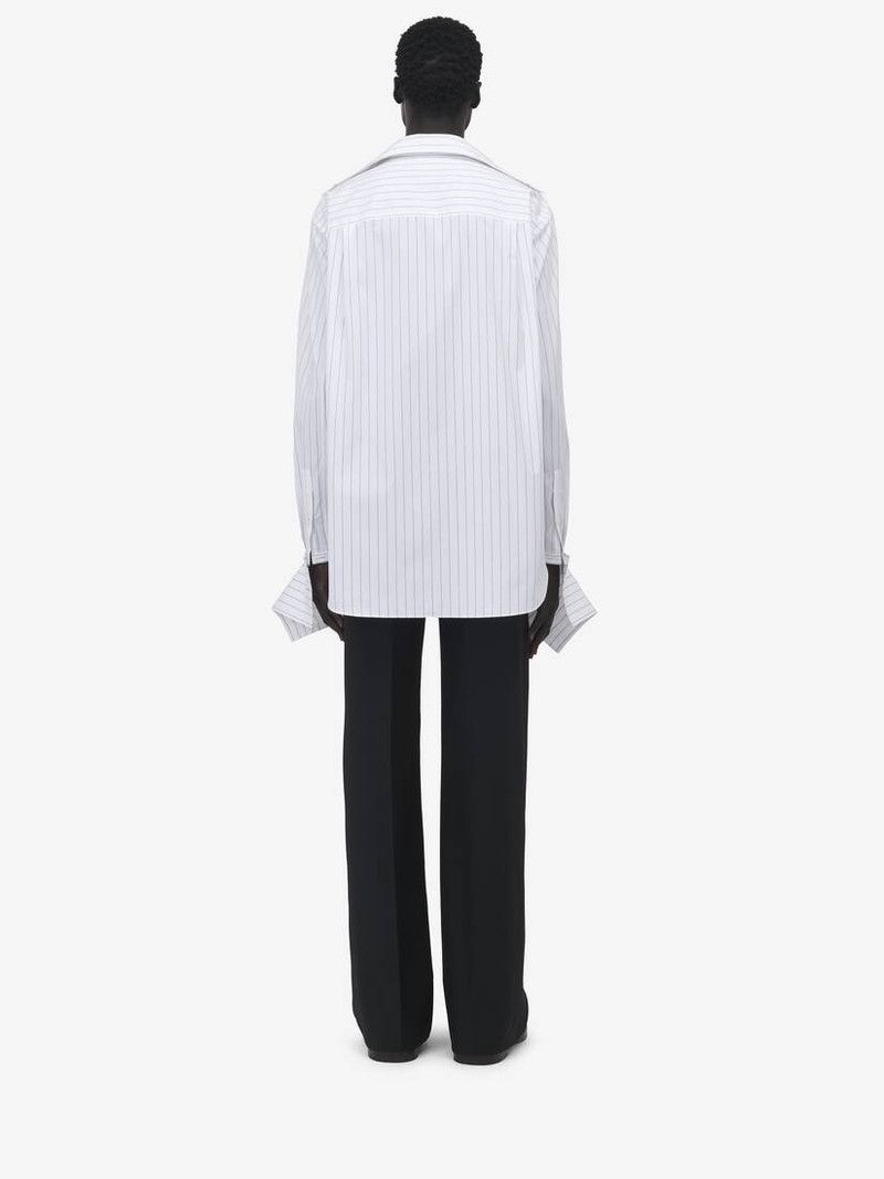 Alexander McQueen o1srvl11e0226 Wide Stripe Shirt In White Size US L / EU 52-54 / 3 - 4 Thumbnail