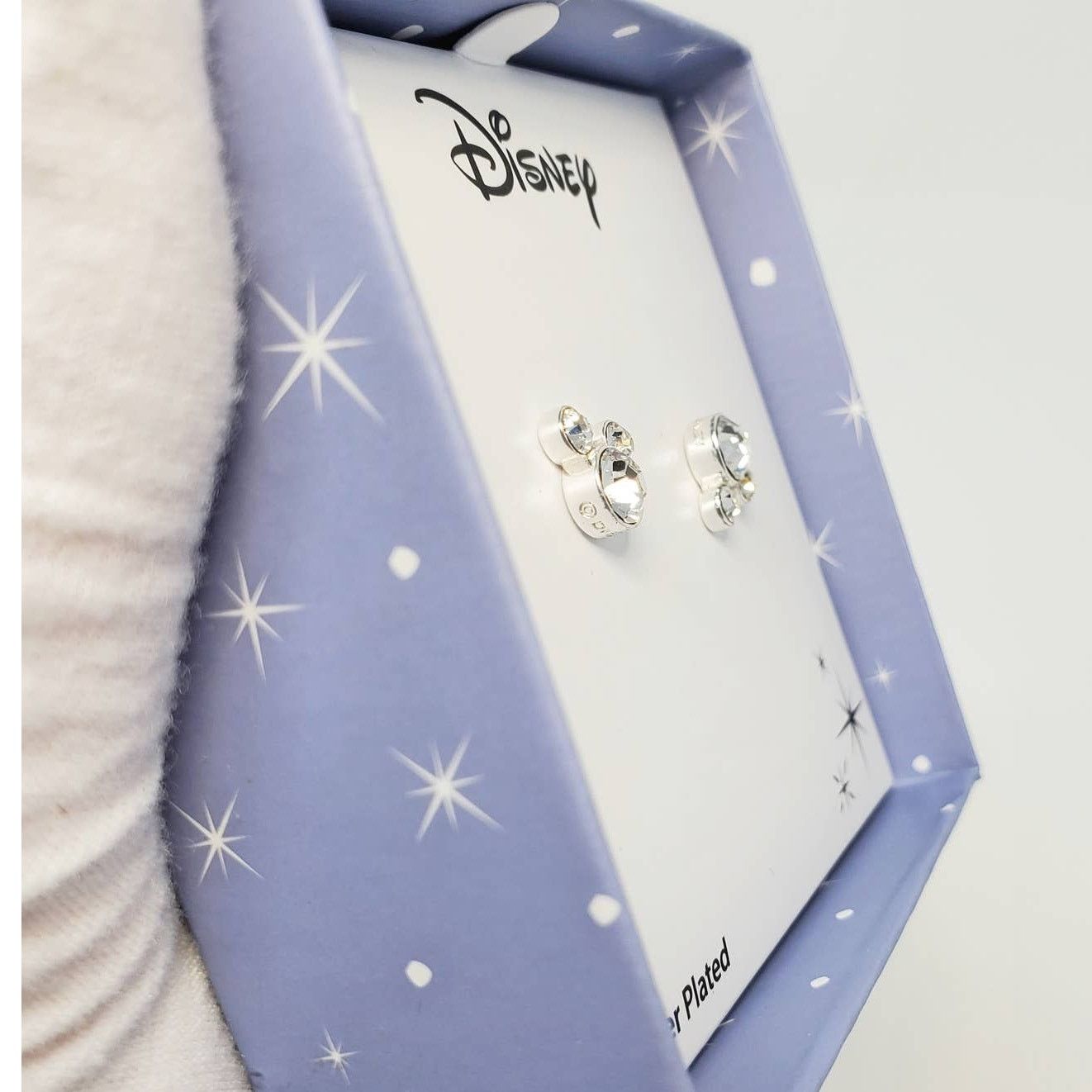 Disney Disney Mickey Mouse Silver Earrings w Clear Rhinestones NIB Size ONE SIZE - 7 Thumbnail