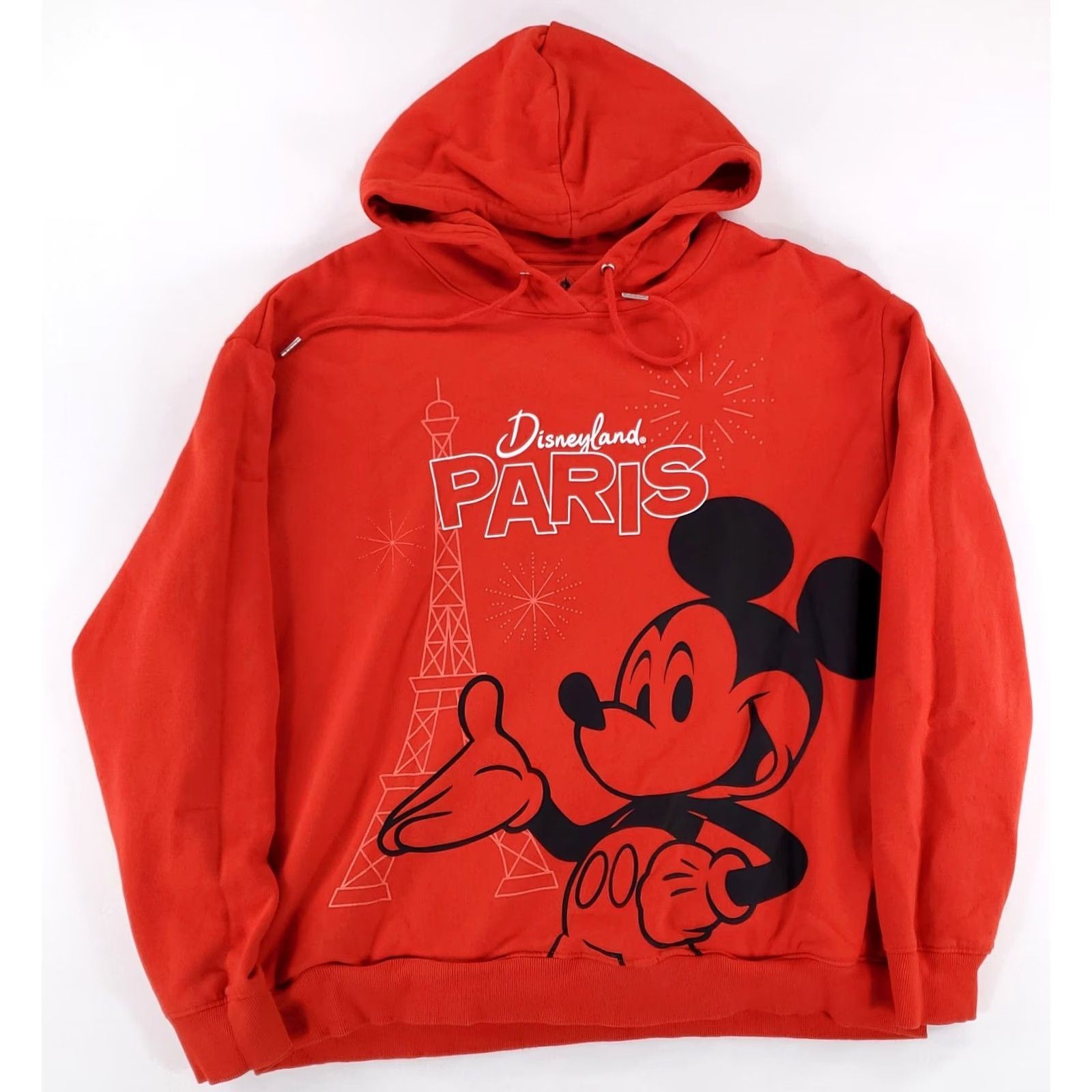 Disney VINTAGE Disneyland Paris Hoodie Sweatshirt Mickey Mouse Eiffel Tower Red XL Mens Size US XL / EU 56 / 4 - 2 Thumbnail