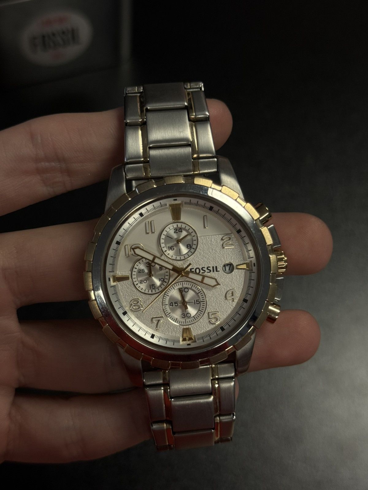 Fossil Fossil Gold/Silver Watch Adjustable Size W Extra Links Size ONE SIZE - 5 Thumbnail
