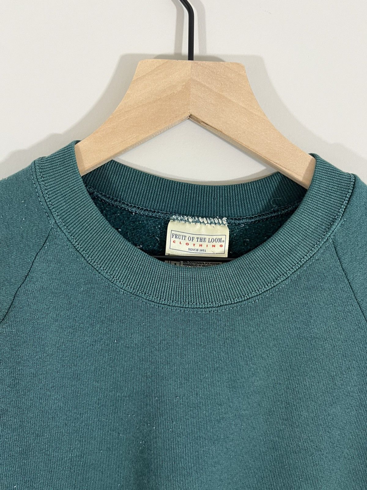 Vintage Retro Blank Faded Green Crewneck Size US S / EU 44-46 / 1 - 3 Thumbnail
