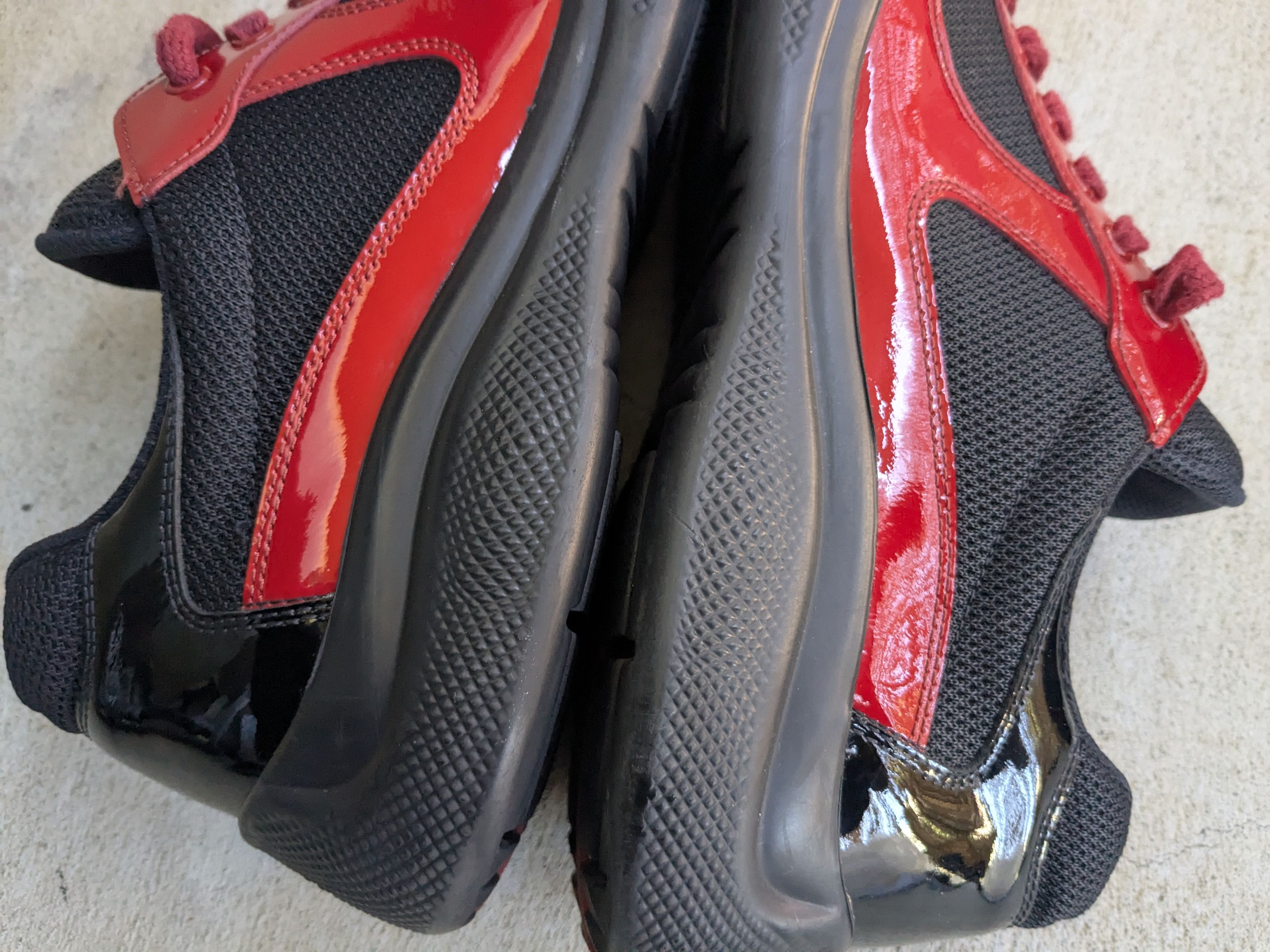 Prada Prada America's Cup Sneakers Red Black Patent 10 Black Size US 10 / EU 43 - 7 Thumbnail