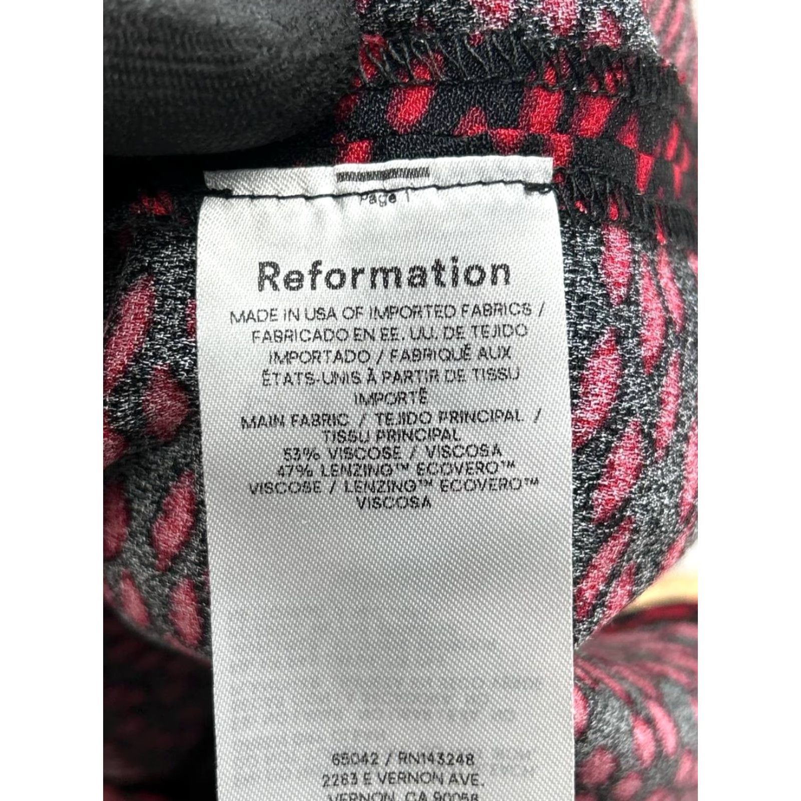 Reformation Reformation Neta Shift Dress Womens 10 Red Stretch French Kiss Allover Print New Size 32" / US 10 / IT 46 - 6 Thumbnail