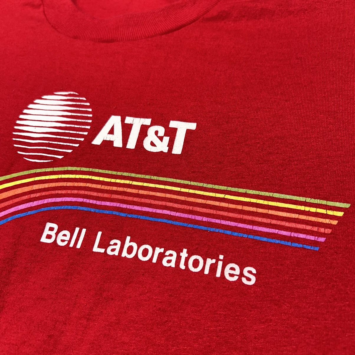 Vintage VTG AT&T Bell Laboratories Tee Shirt Red Single Stitch Size US XL / EU 56 / 4 - 4 Thumbnail