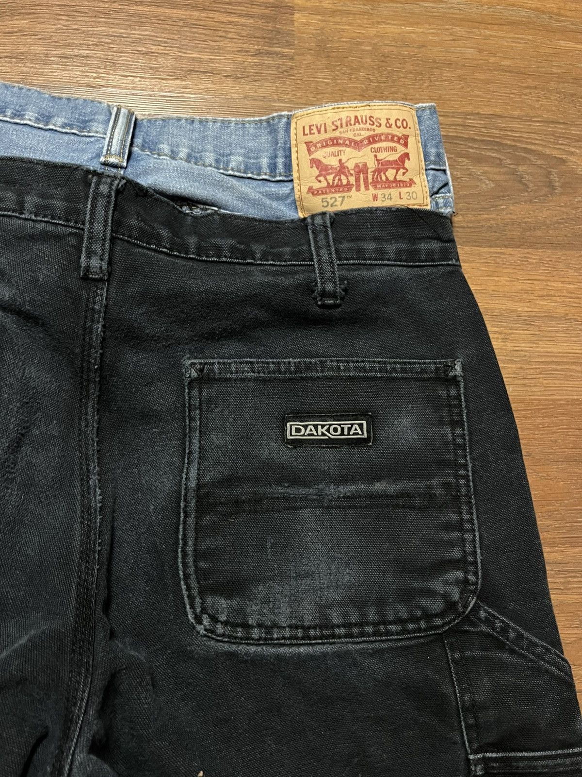 Other Custom 1 of 1 double waisted double knee jeans Size US 36 / EU 52 - 5 Thumbnail