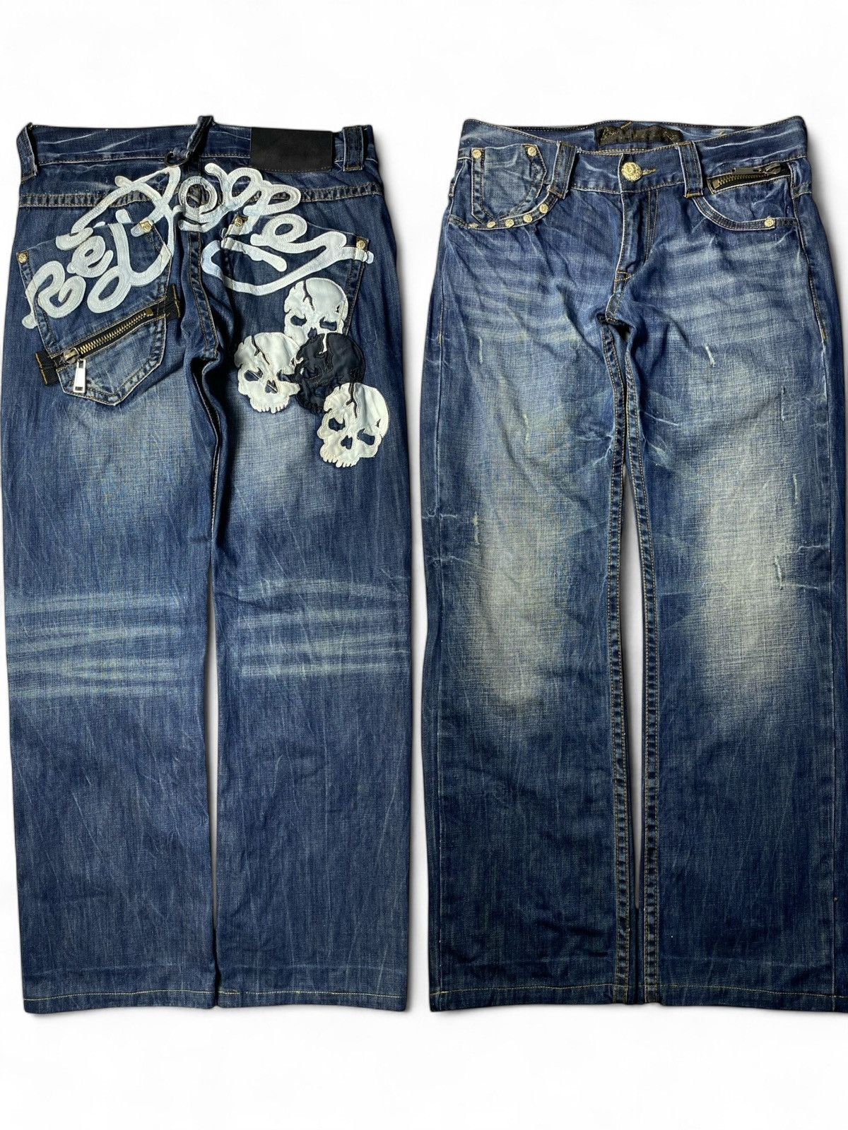 Red Papper Skull Flared Jeans