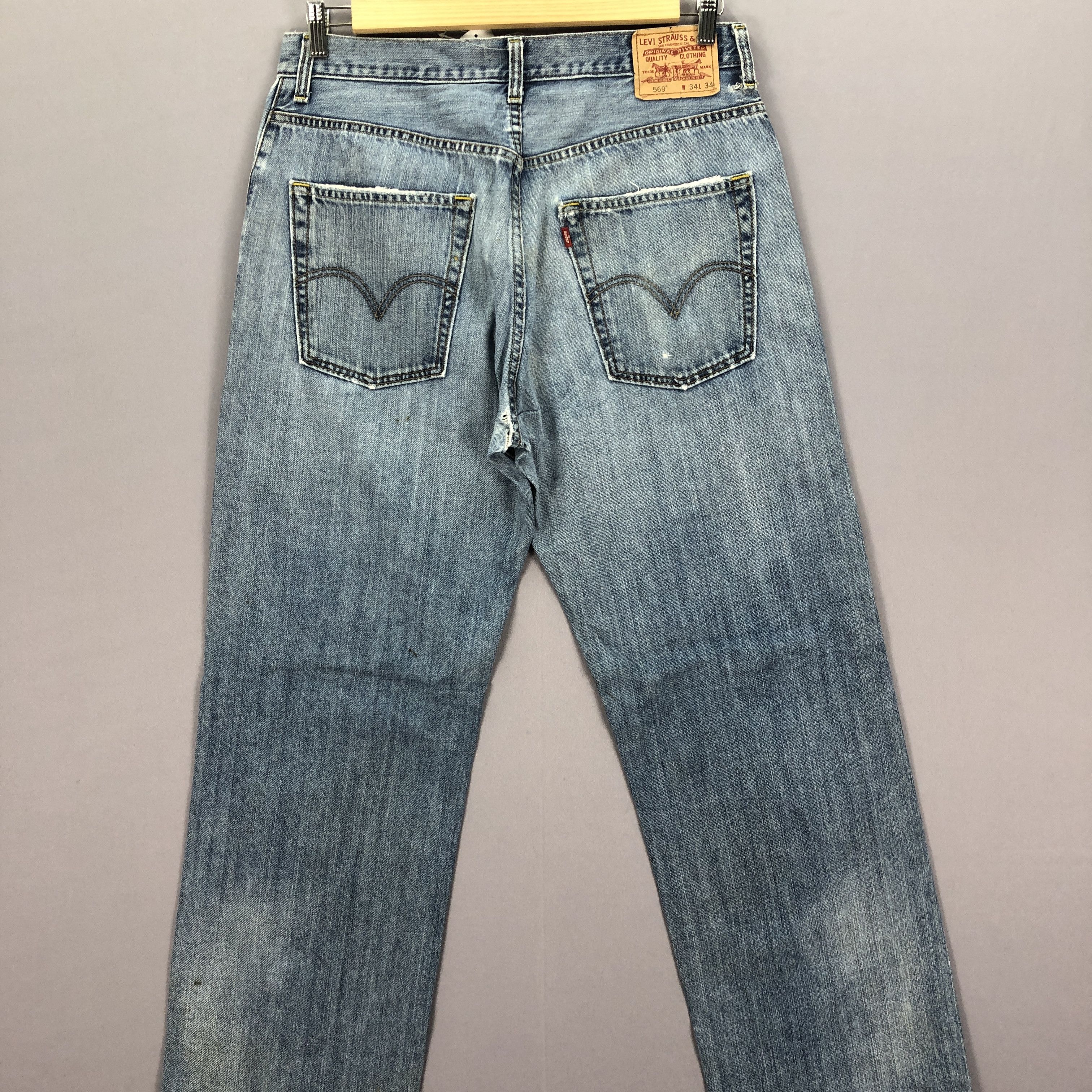 Levi's Vintage Y2K Levis 569 Baggy Jeans Faded Light Wash Denim Size US 32 / EU 48 - 4 Thumbnail