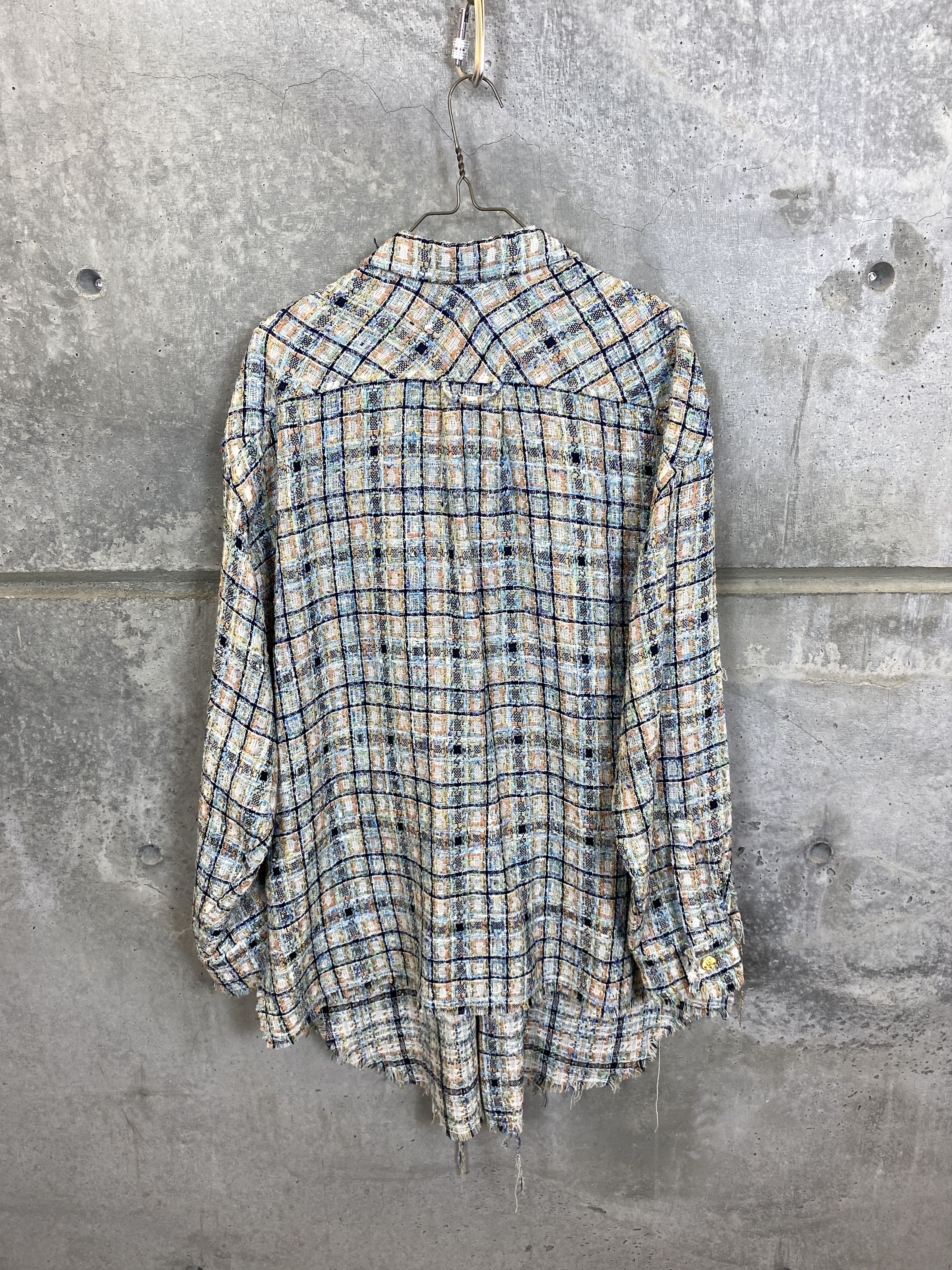 FAITH CONNEXION PLAID TWEED OVERSIZED SHIRT JACKET